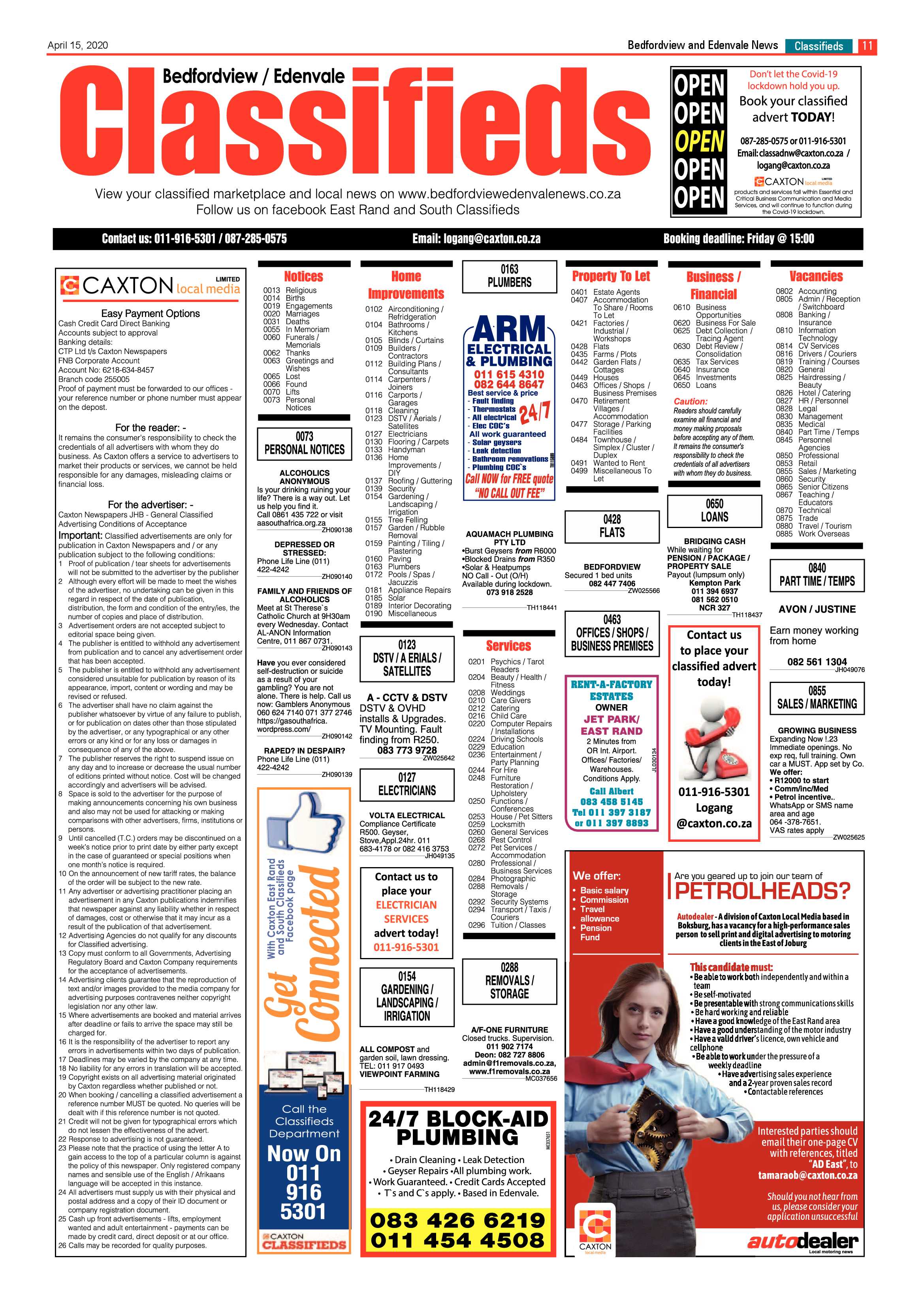 Bedfordview Edenvale News 15 April 2020 page 11