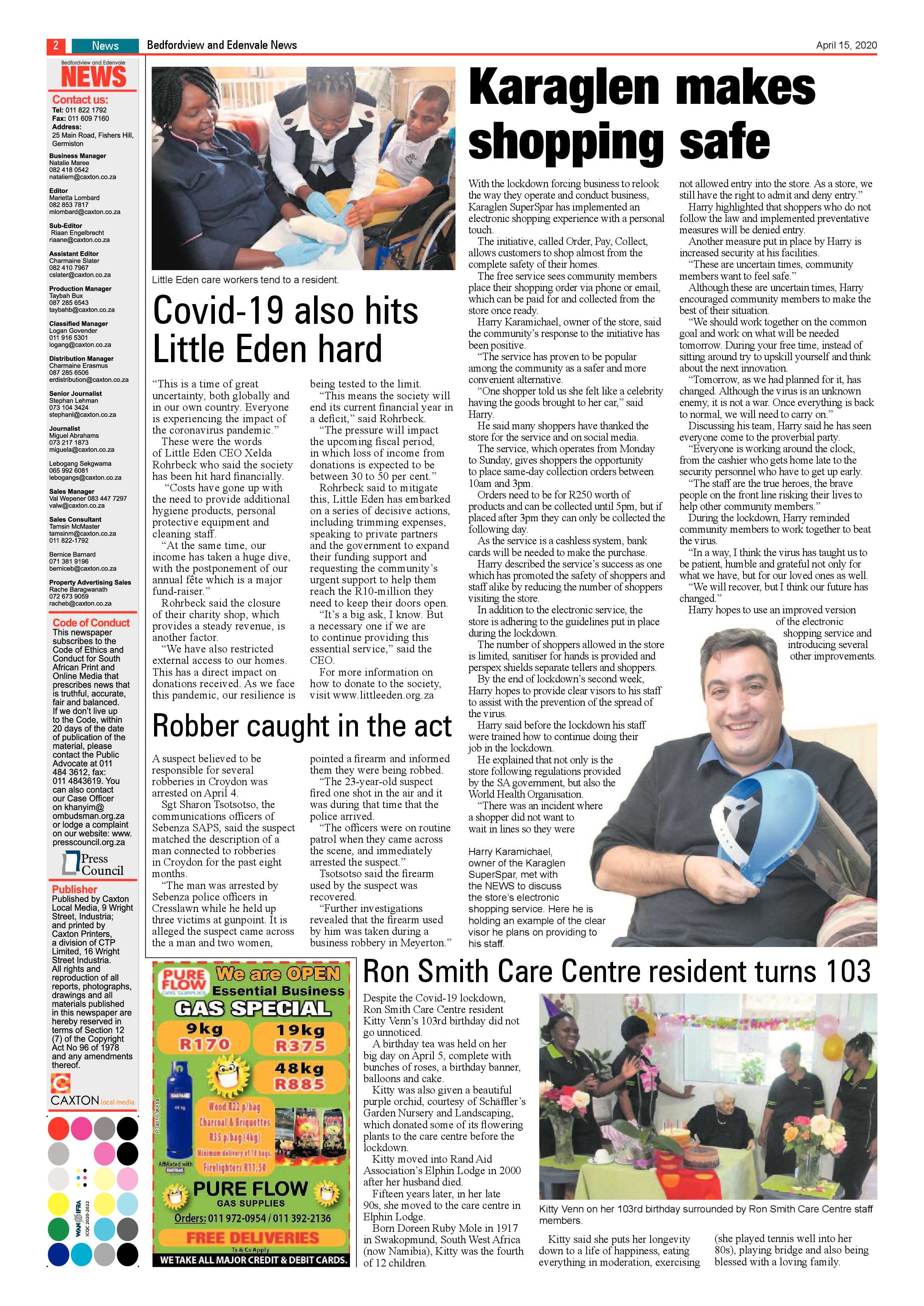 Bedfordview Edenvale News 15 April 2020 page 2