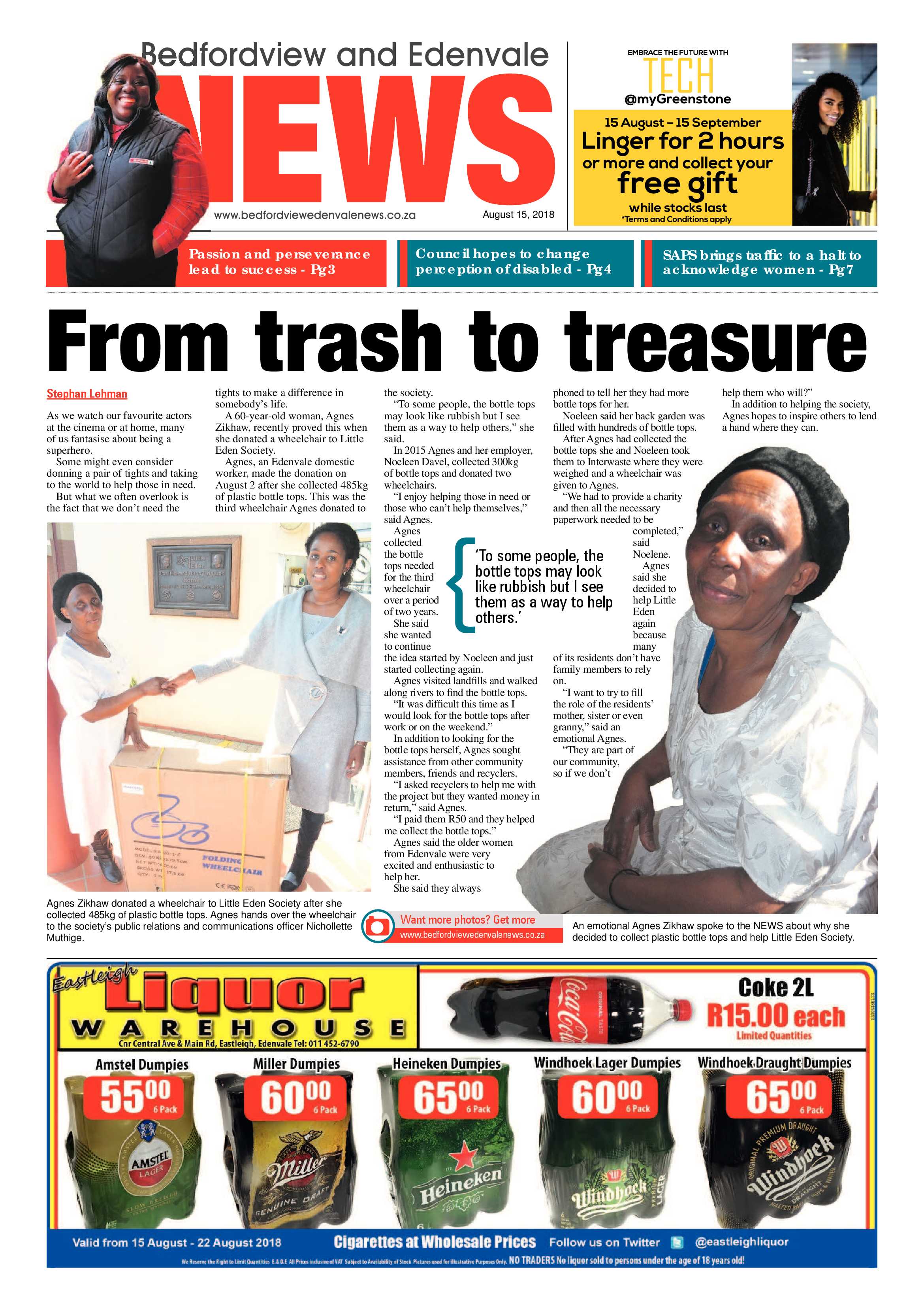 Bedfordview Edenvale News 15 August 2018 page 1