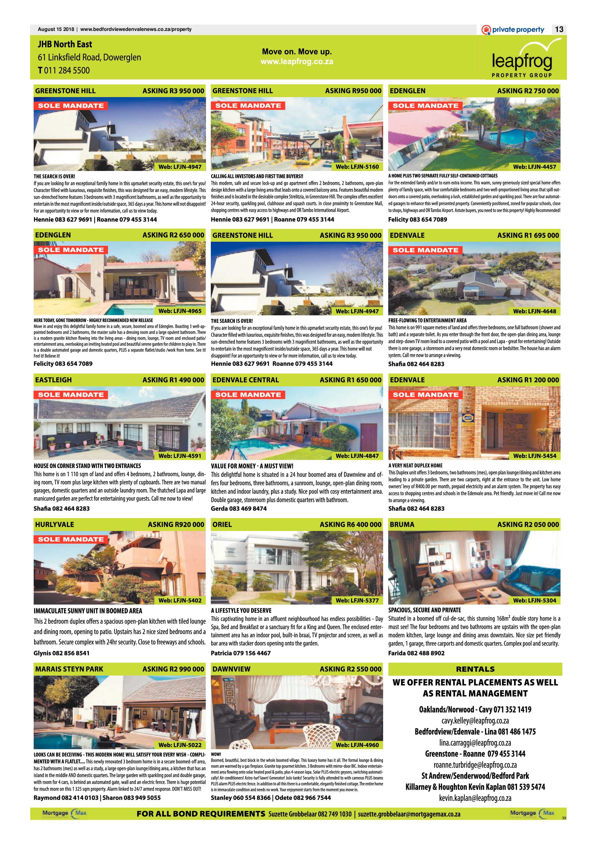 Bedfordview Edenvale News 15 August 2018 page 13