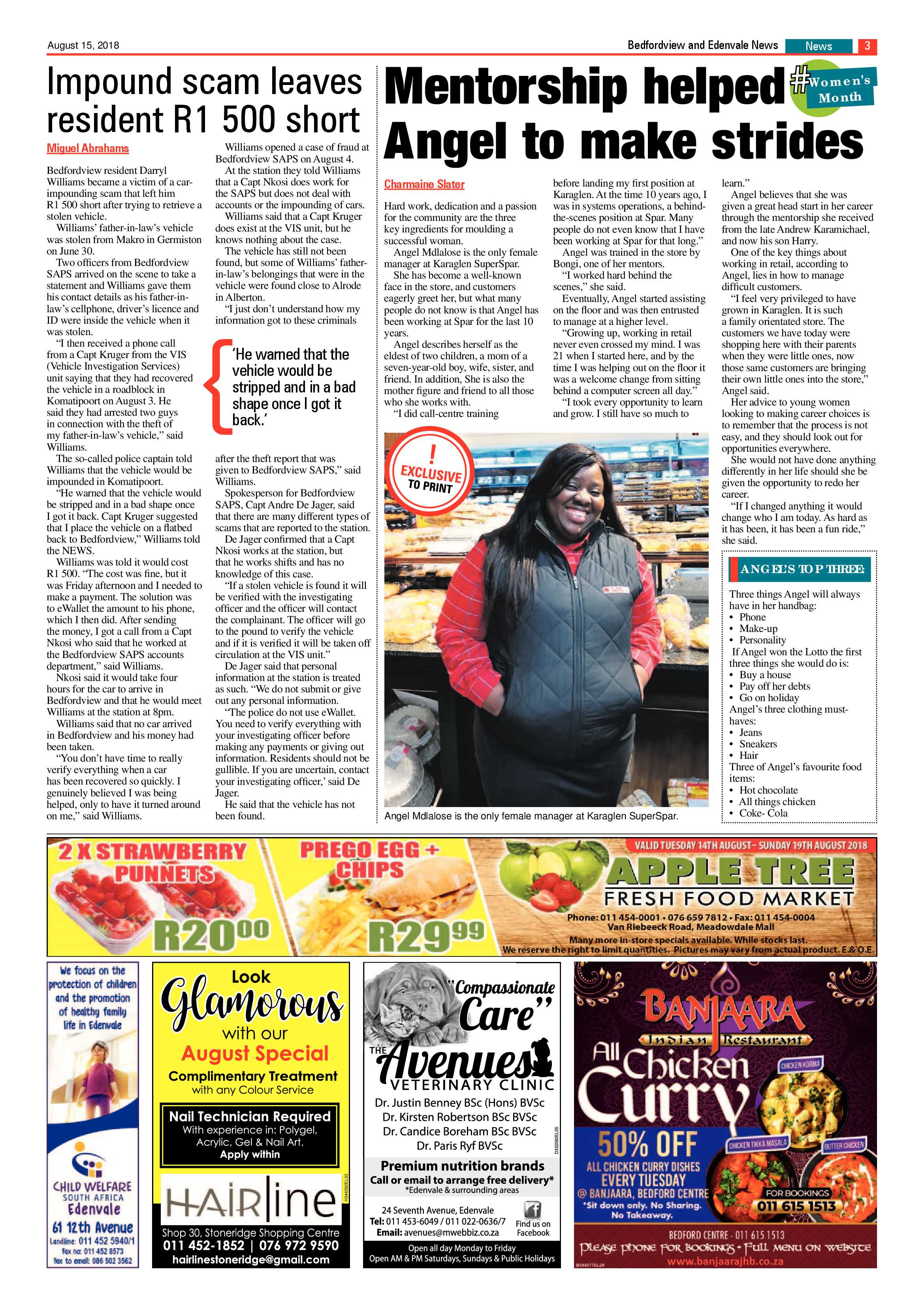 Bedfordview Edenvale News 15 August 2018 page 3