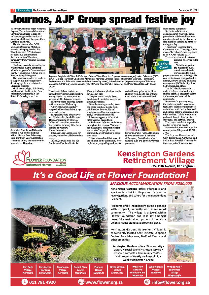 Bedfordview Edenvale News 15 December 2021 page 10