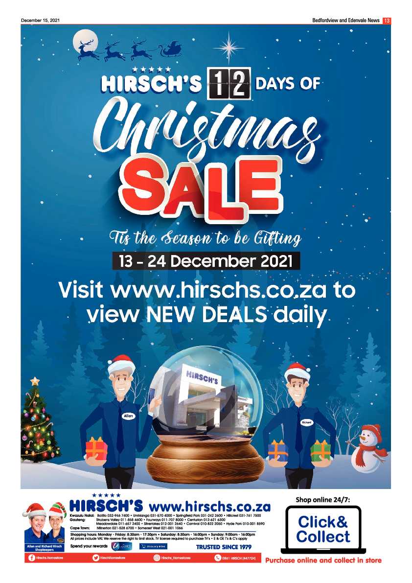 Bedfordview Edenvale News 15 December 2021 page 13