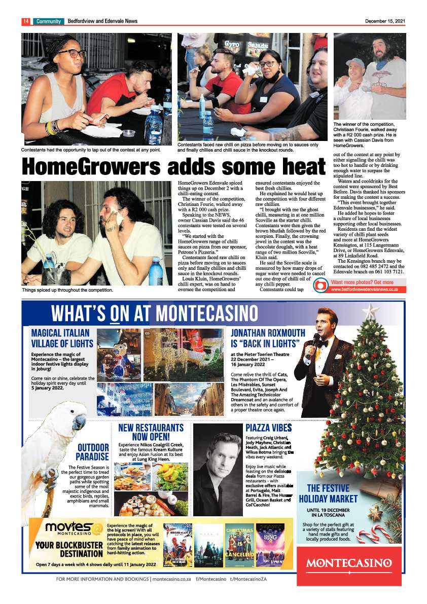Bedfordview Edenvale News 15 December 2021 page 14
