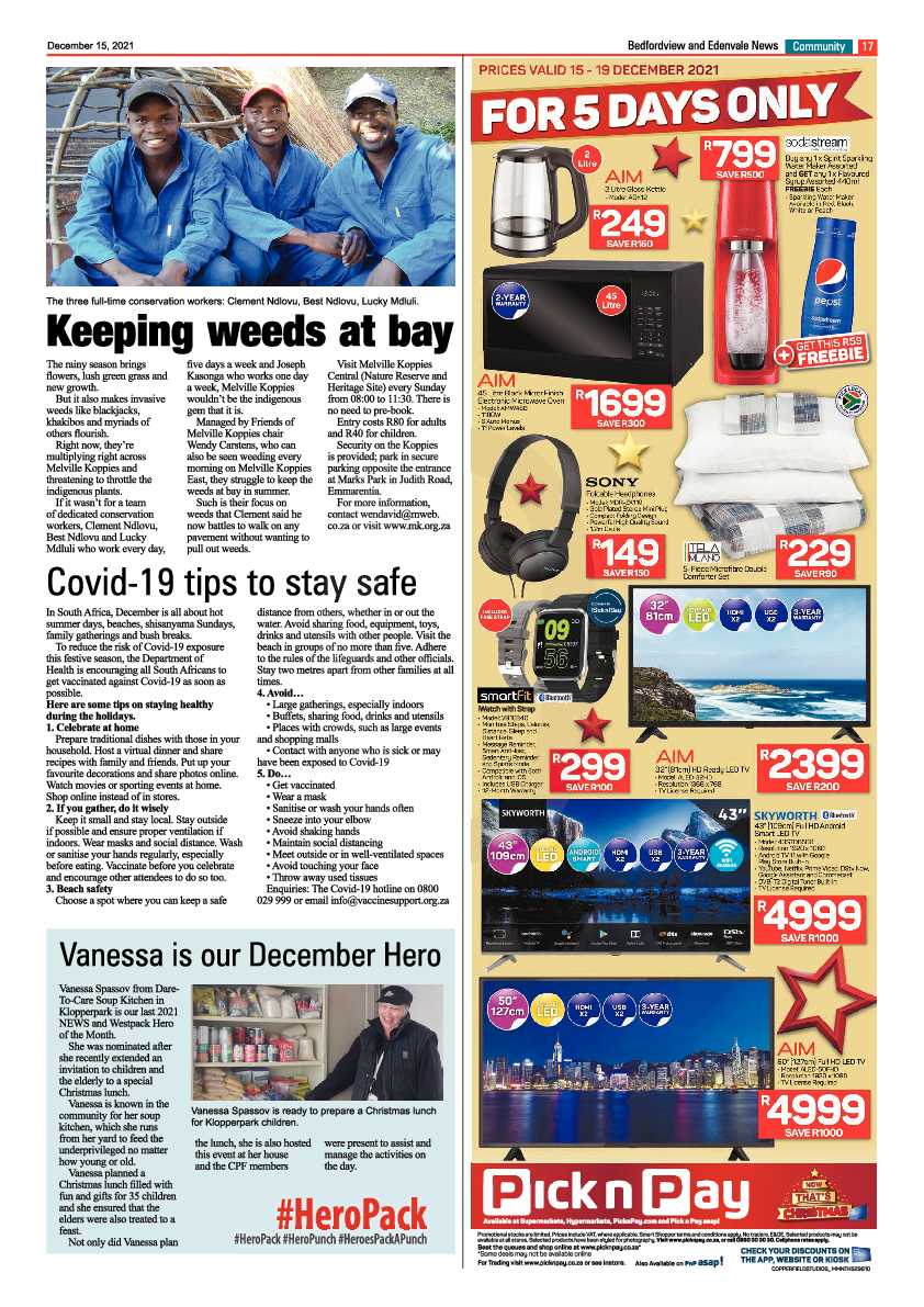 Bedfordview Edenvale News 15 December 2021 page 17