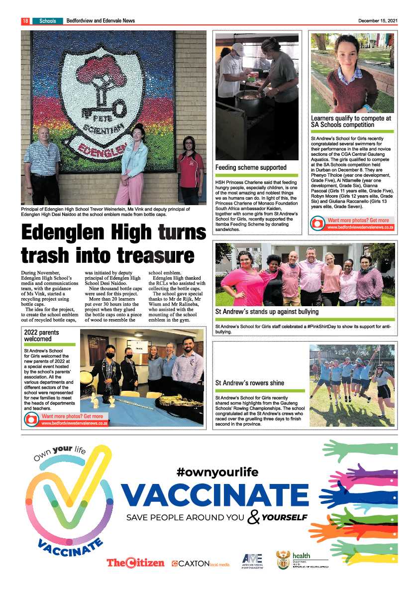 Bedfordview Edenvale News 15 December 2021 page 18