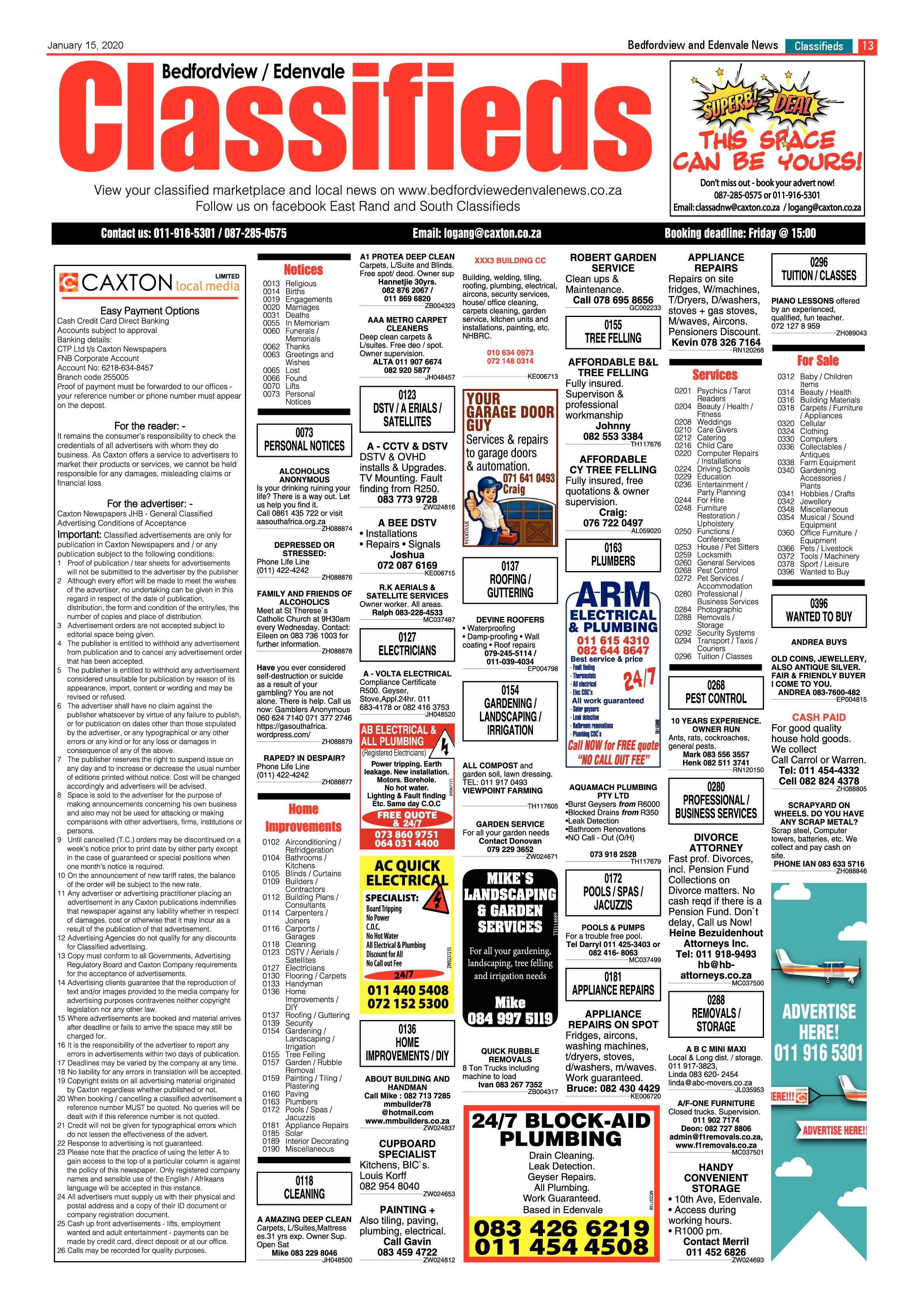 Bedfordview Edenvale News 15 January 2020 page 13