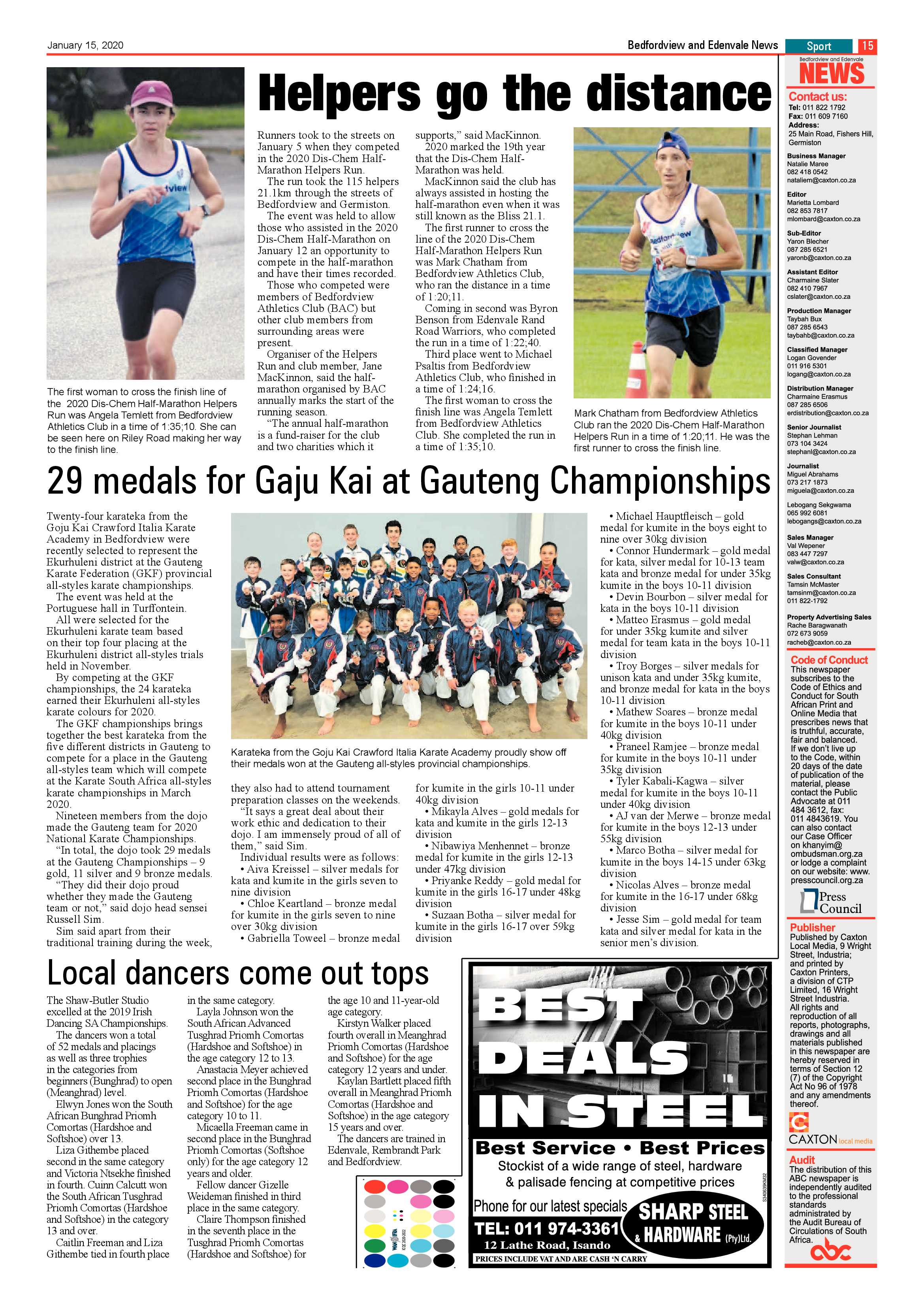 Bedfordview Edenvale News 15 January 2020 page 15