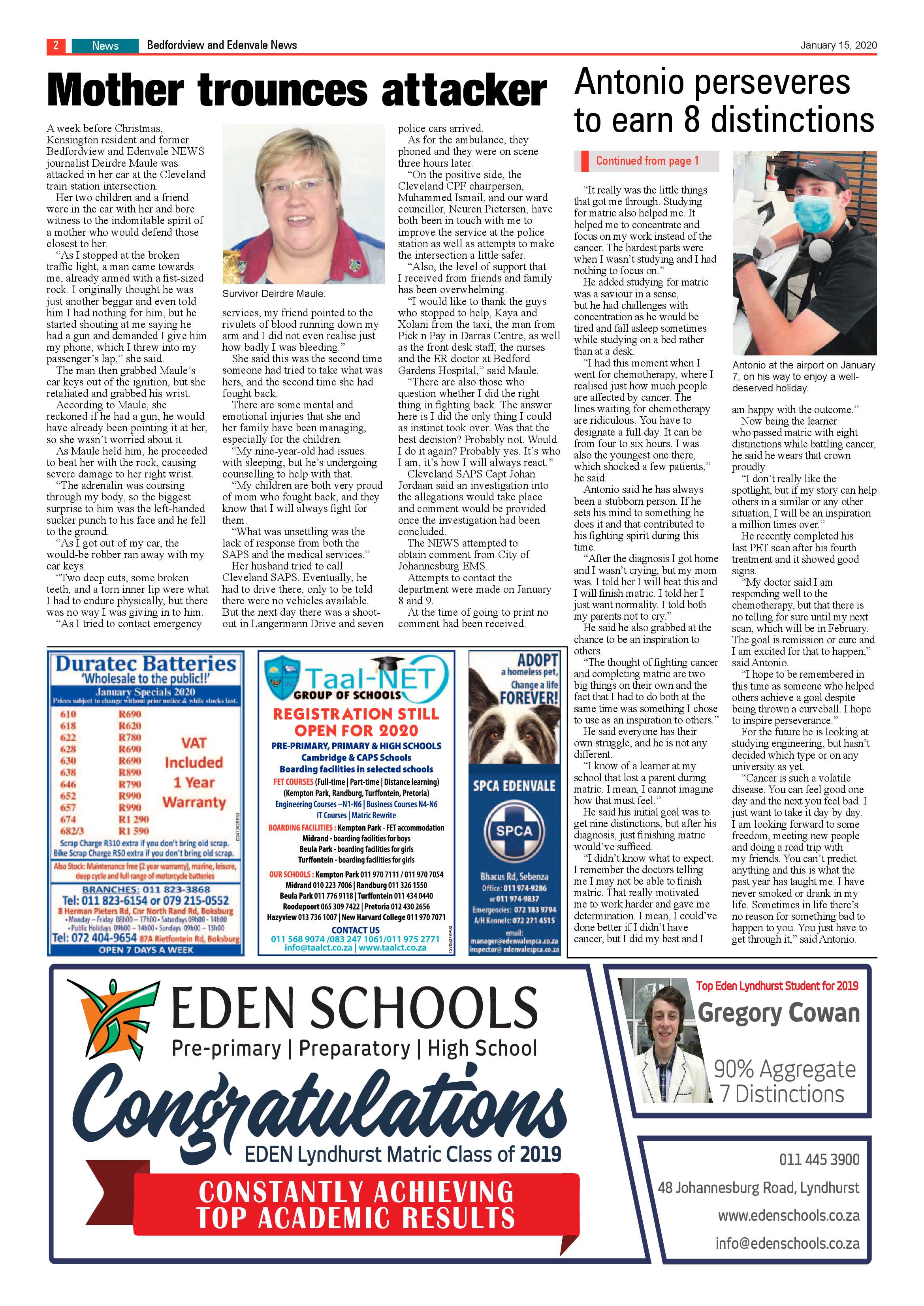 Bedfordview Edenvale News 15 January 2020 page 2