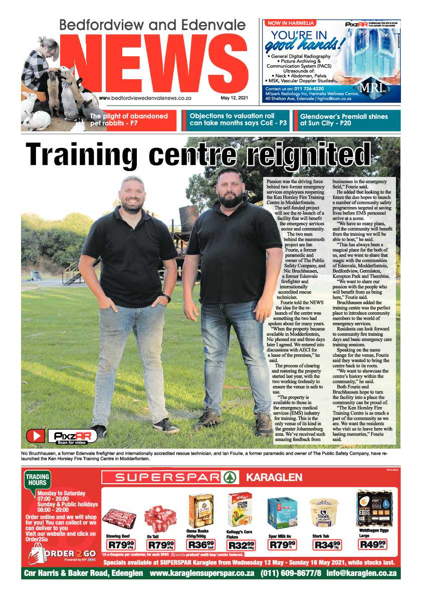 Bedfordview Edenvale News 14 May 2021 page 1