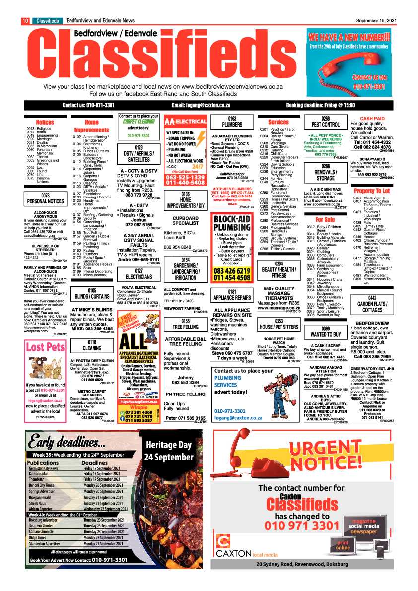 Bedfordview Edenvale News 15 September 2021 page 10