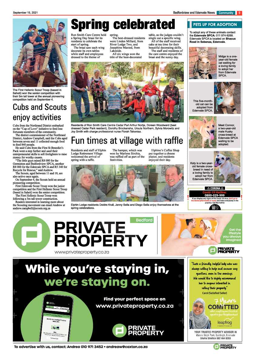 Bedfordview Edenvale News 15 September 2021 page 9