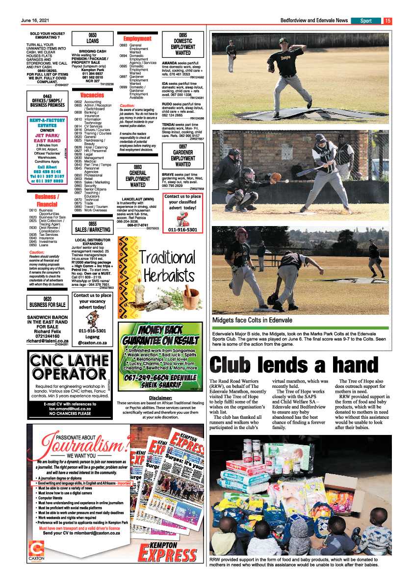 Bedfordview Edenvale News 16 June 2021 page 15