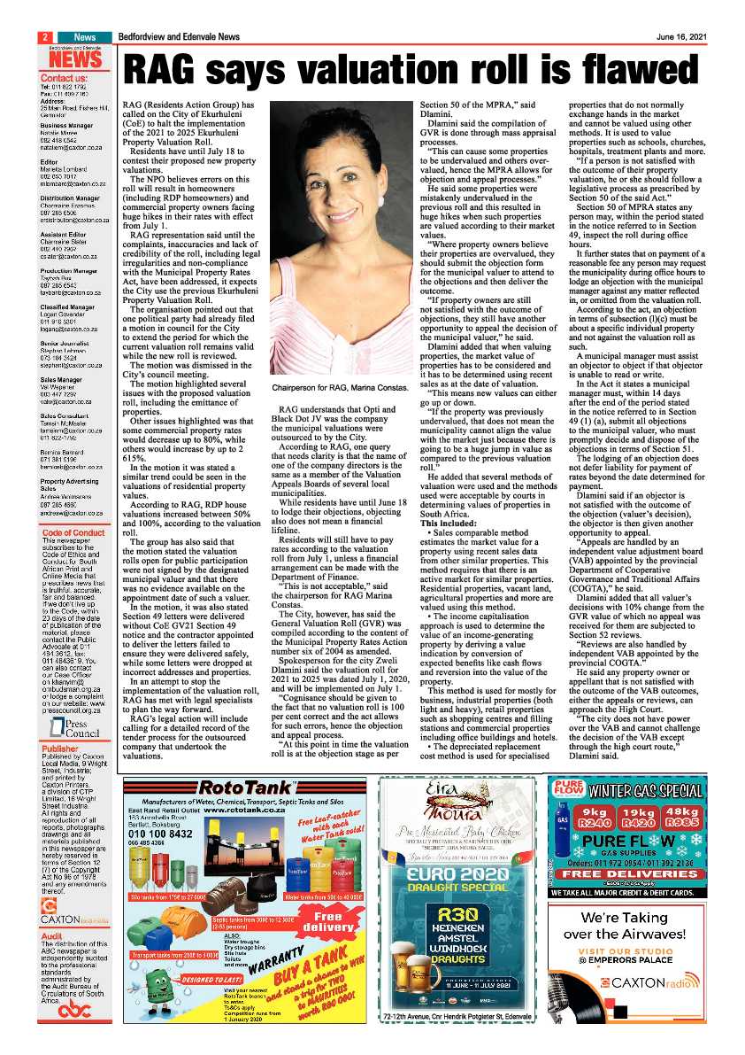 Bedfordview Edenvale News 16 June 2021 page 2