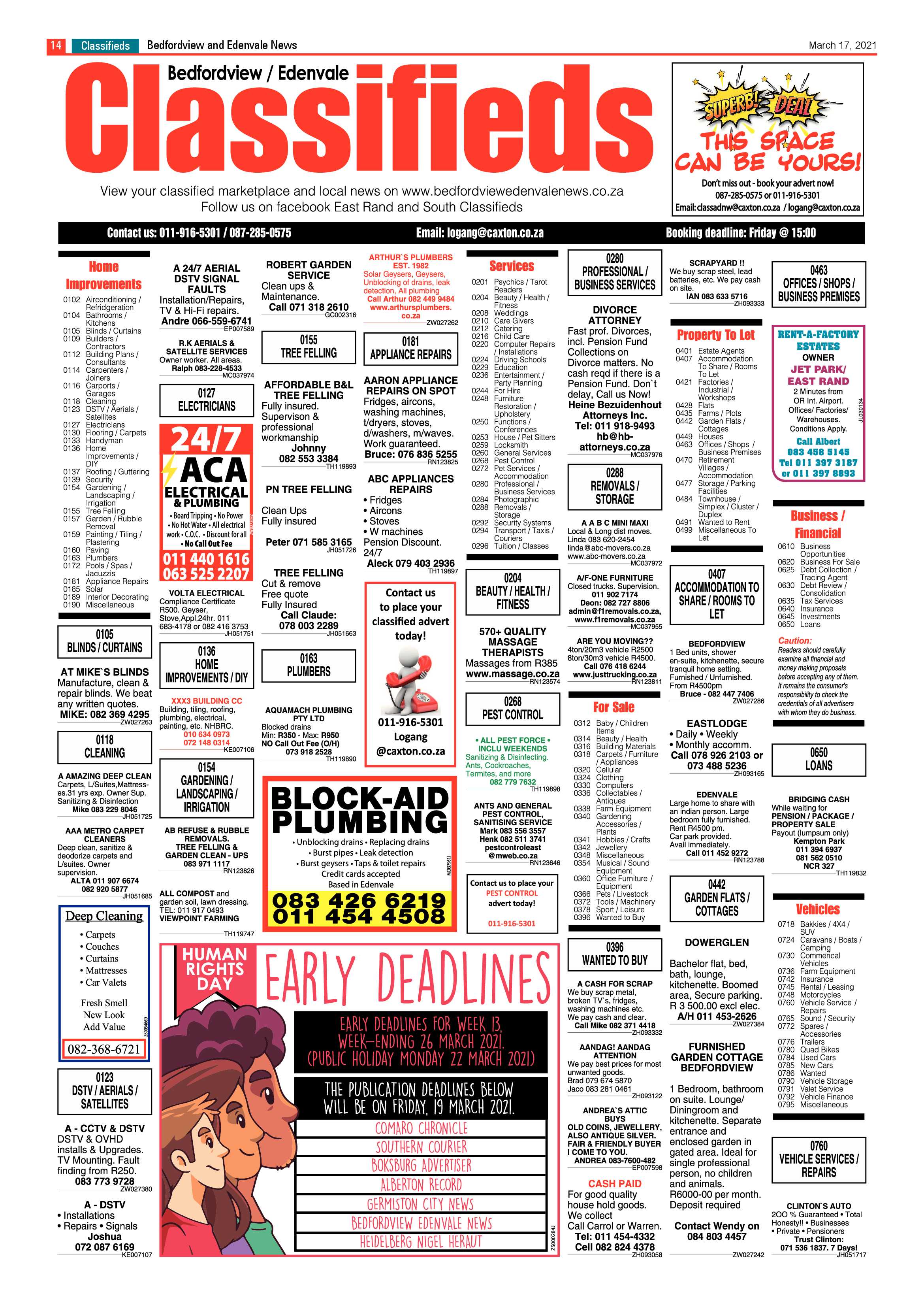 Bedfordview Edenvale News 17 March 2021 page 14