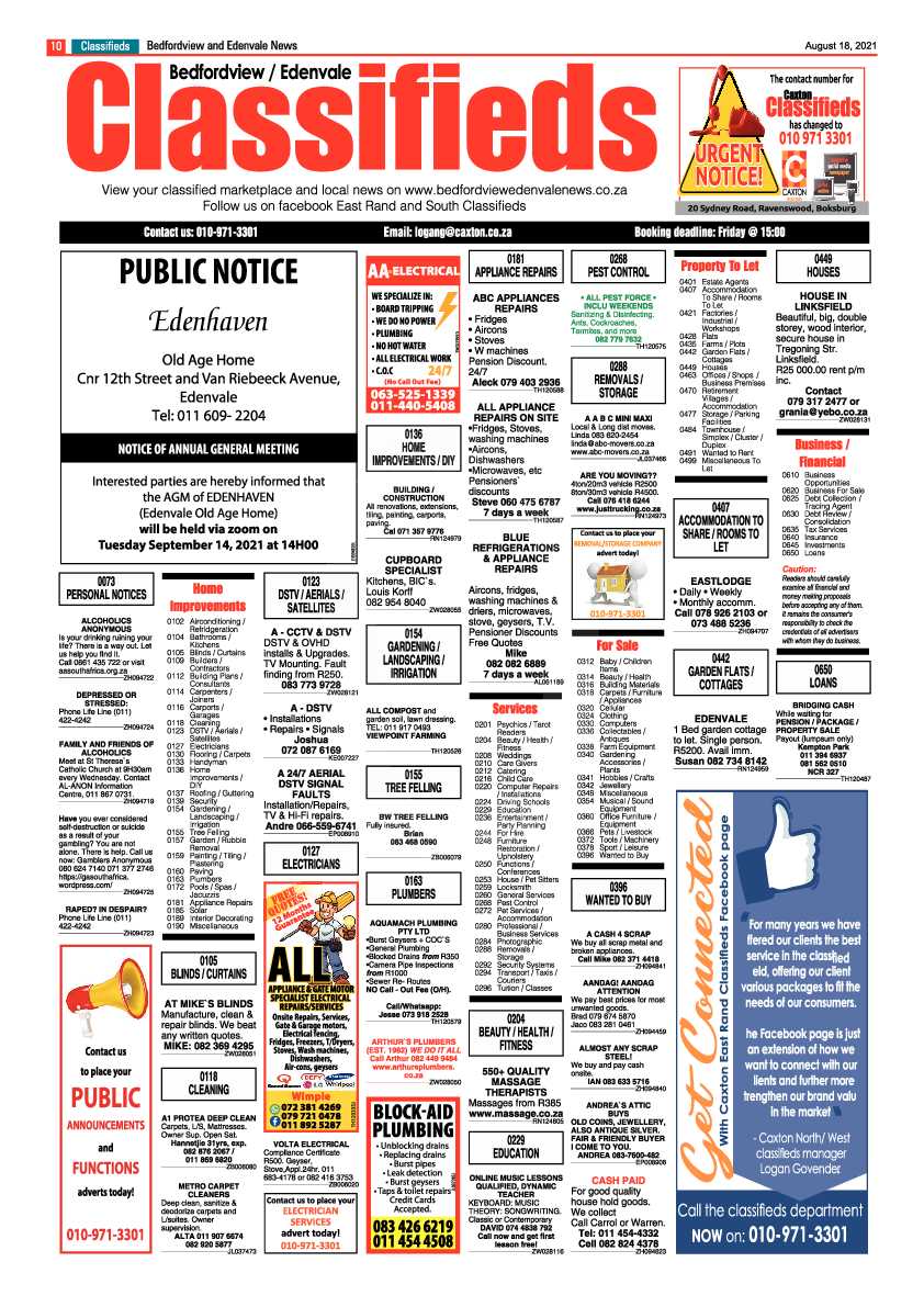 Bedfordview Edenvale News 18 August 2021 page 10