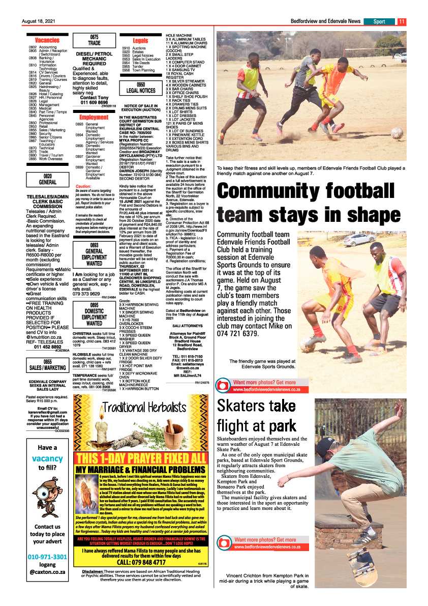 Bedfordview Edenvale News 18 August 2021 page 11