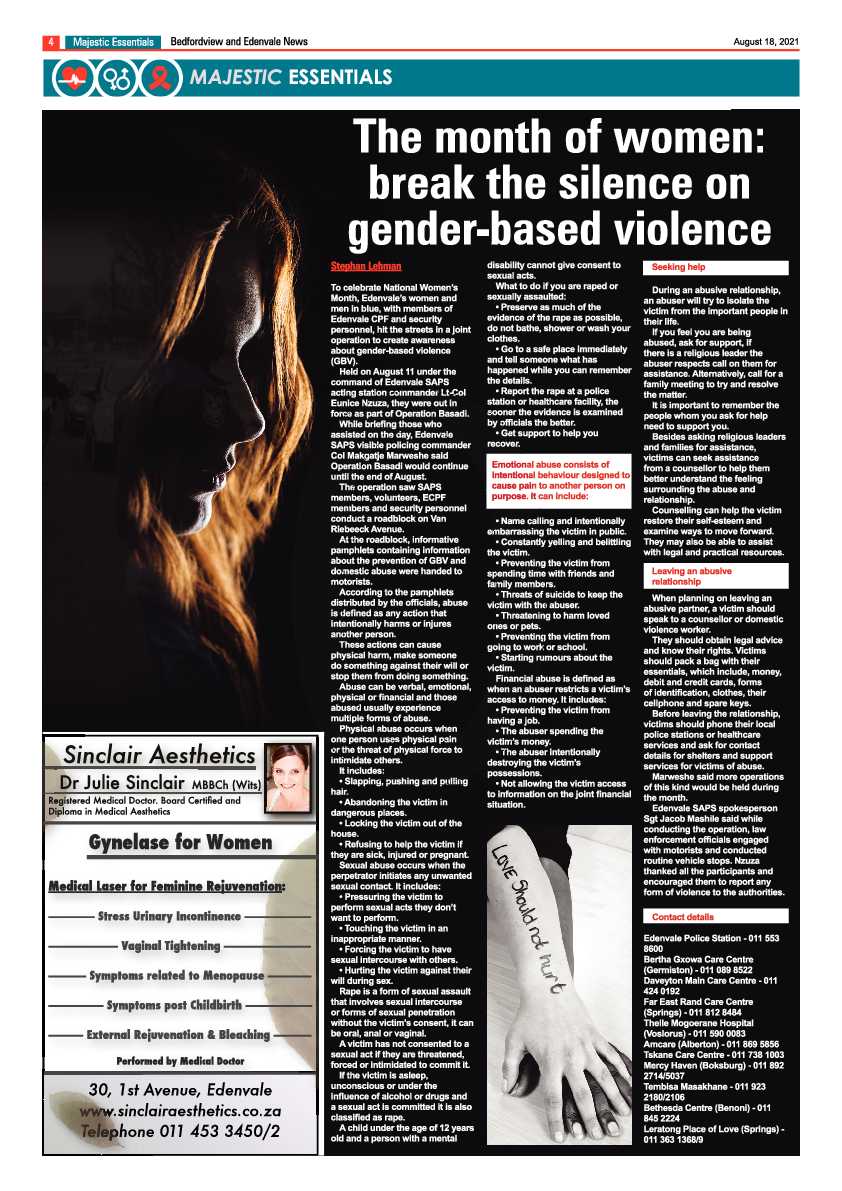 Bedfordview Edenvale News 18 August 2021 page 4