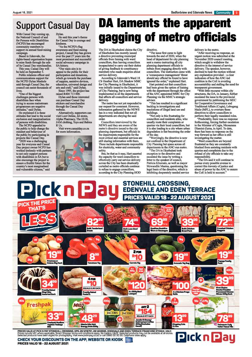 Bedfordview Edenvale News 18 August 2021 page 5