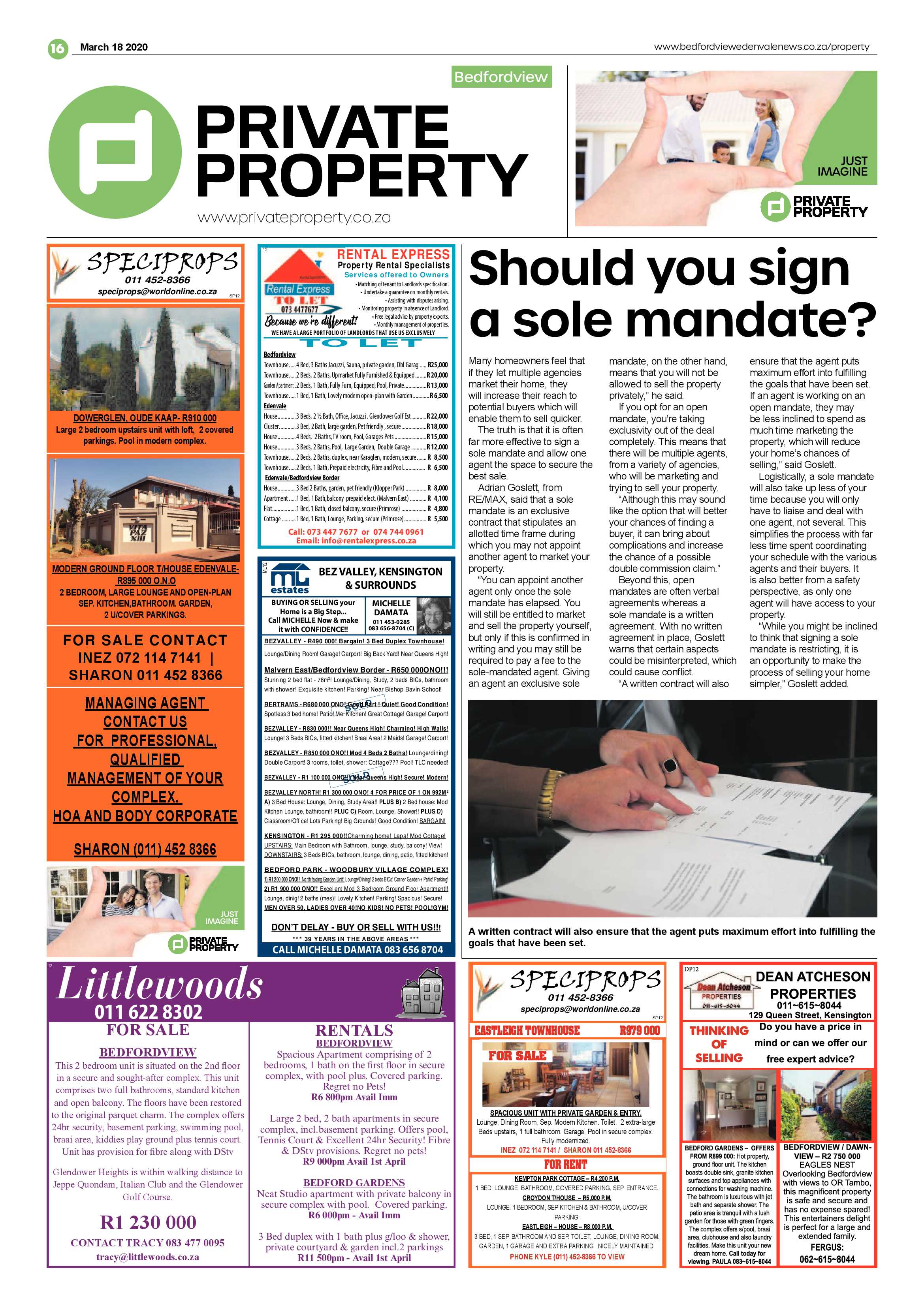 Bedfordview Edenvale News 18 March 2020 page 16