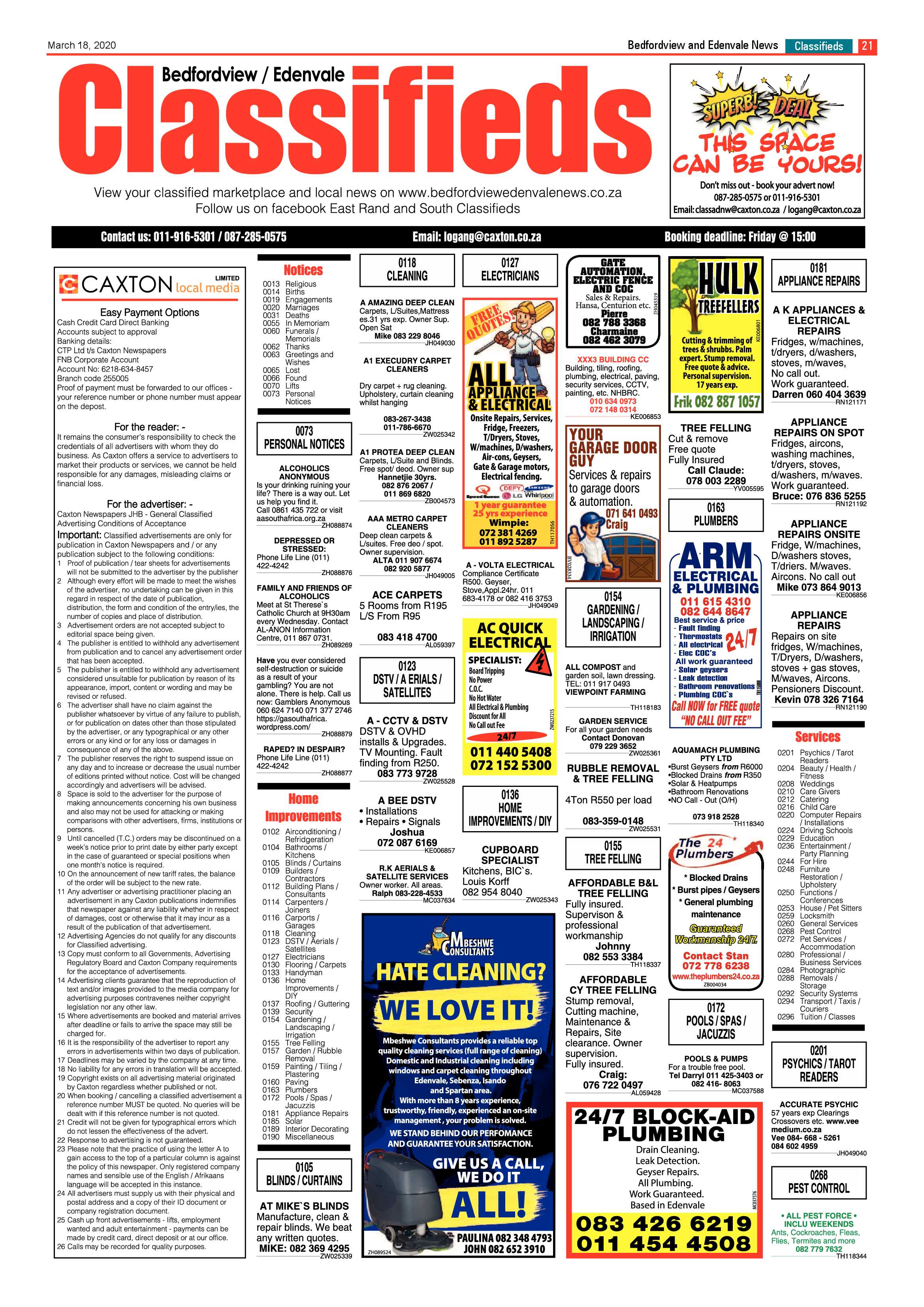 Bedfordview Edenvale News 18 March 2020 page 21