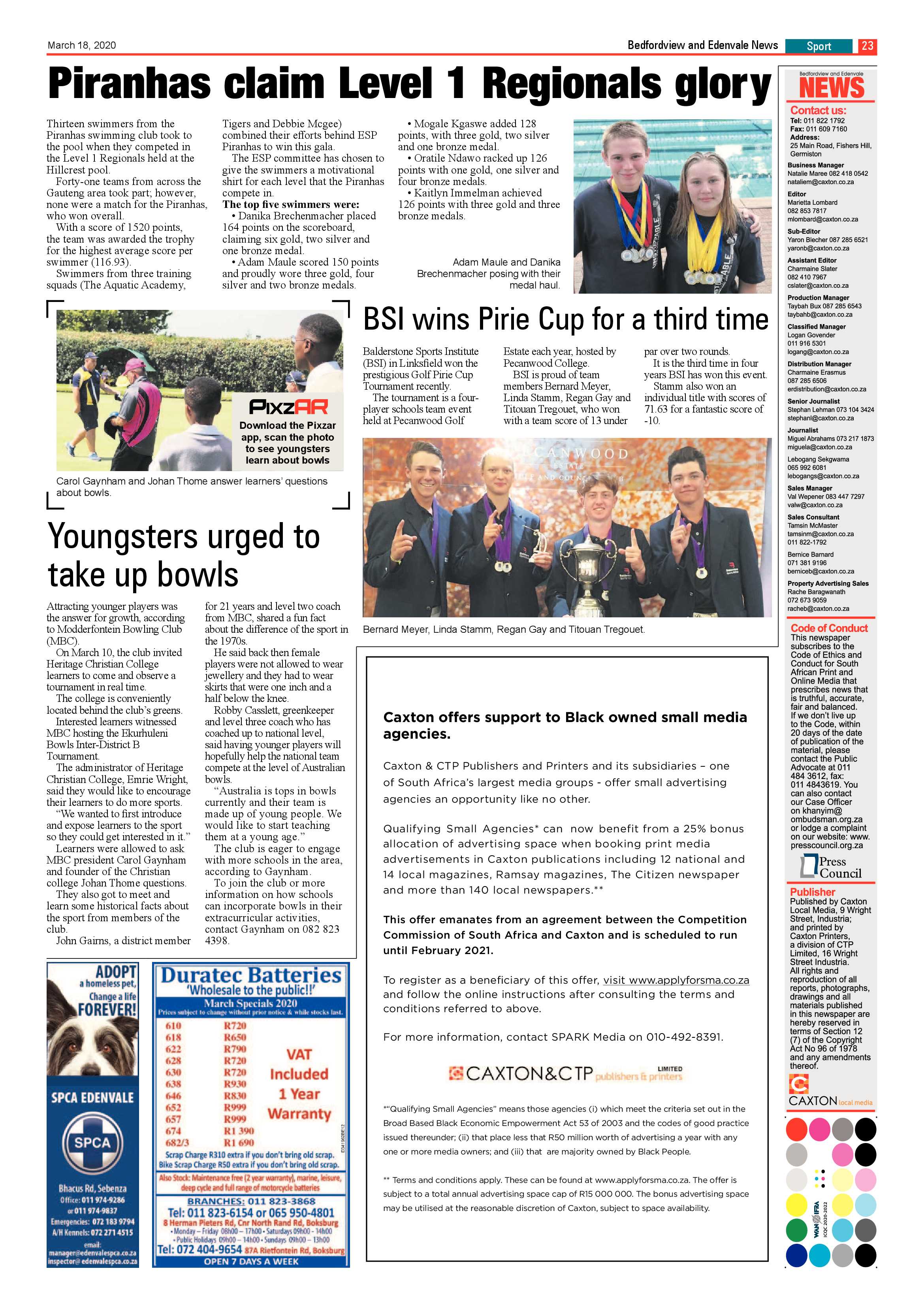 Bedfordview Edenvale News 18 March 2020 page 23