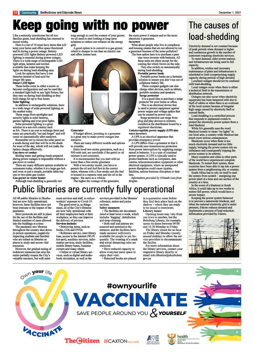 Bedfordview Edenvale News 1 December 2021 page 14