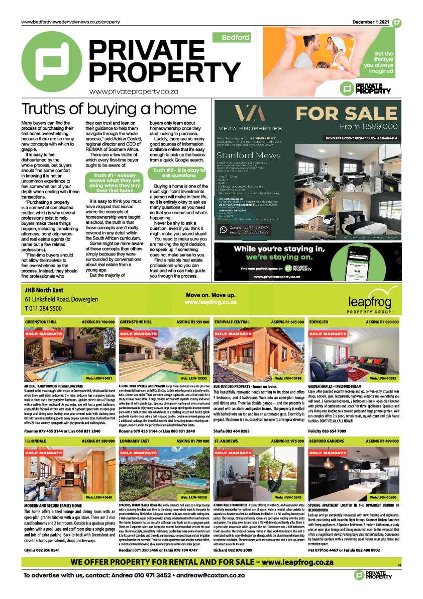 Bedfordview Edenvale News 1 December 2021 page 17