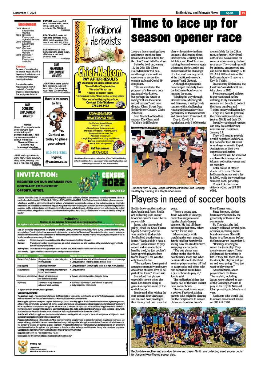 Bedfordview Edenvale News 1 December 2021 page 19