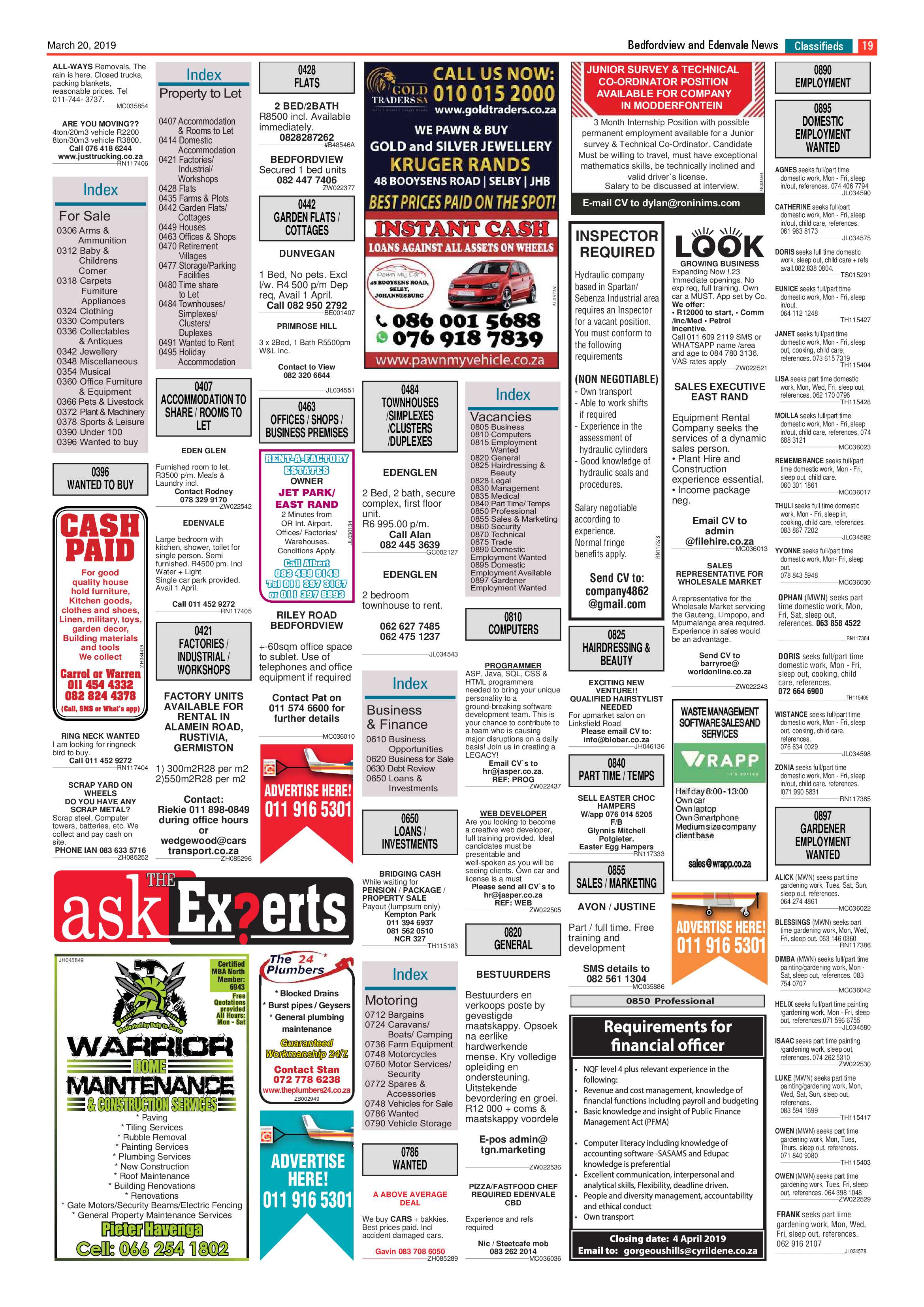 Bedfordview Edenvale News 20 March 2019 page 19