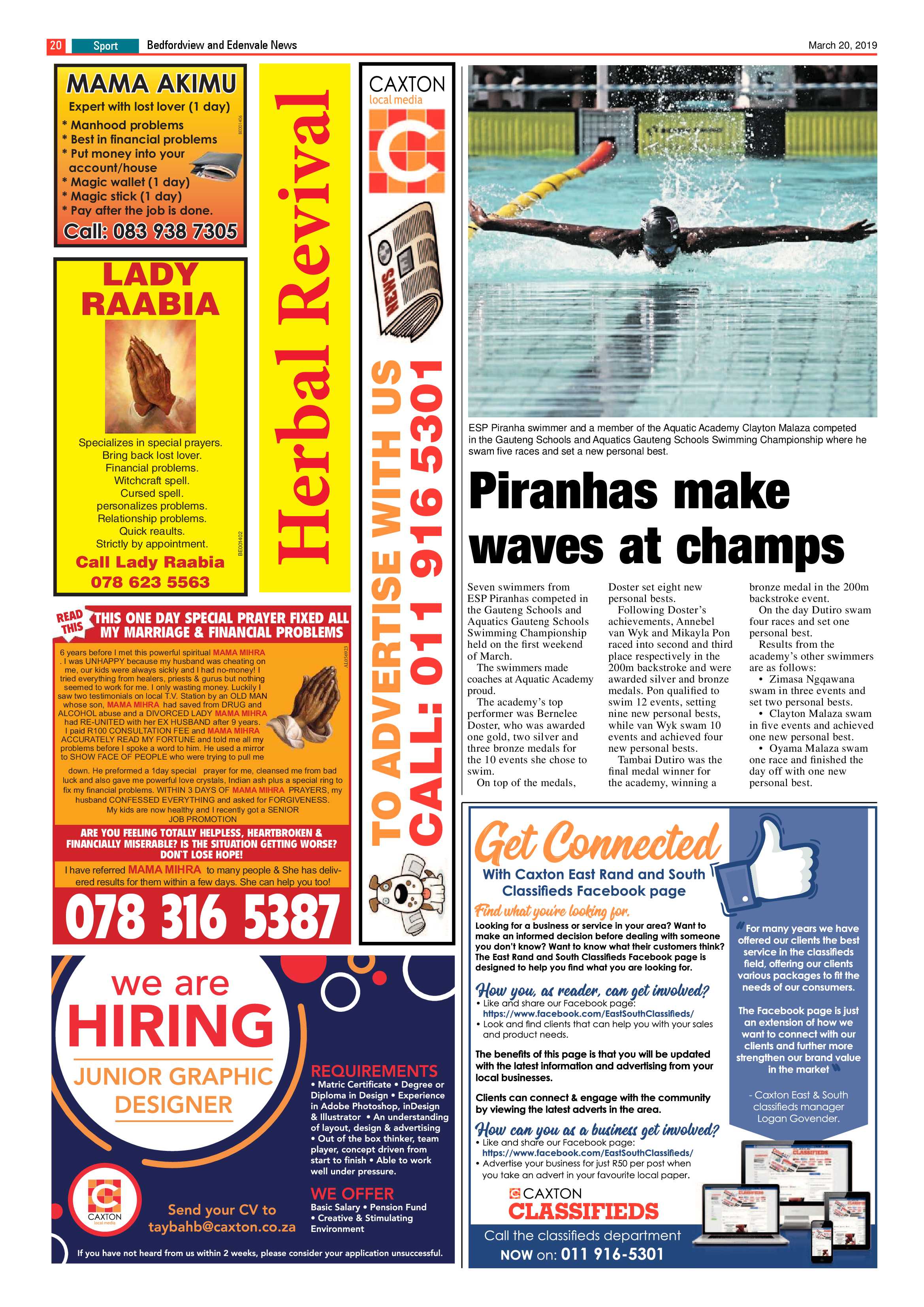 Bedfordview Edenvale News 20 March 2019 page 20