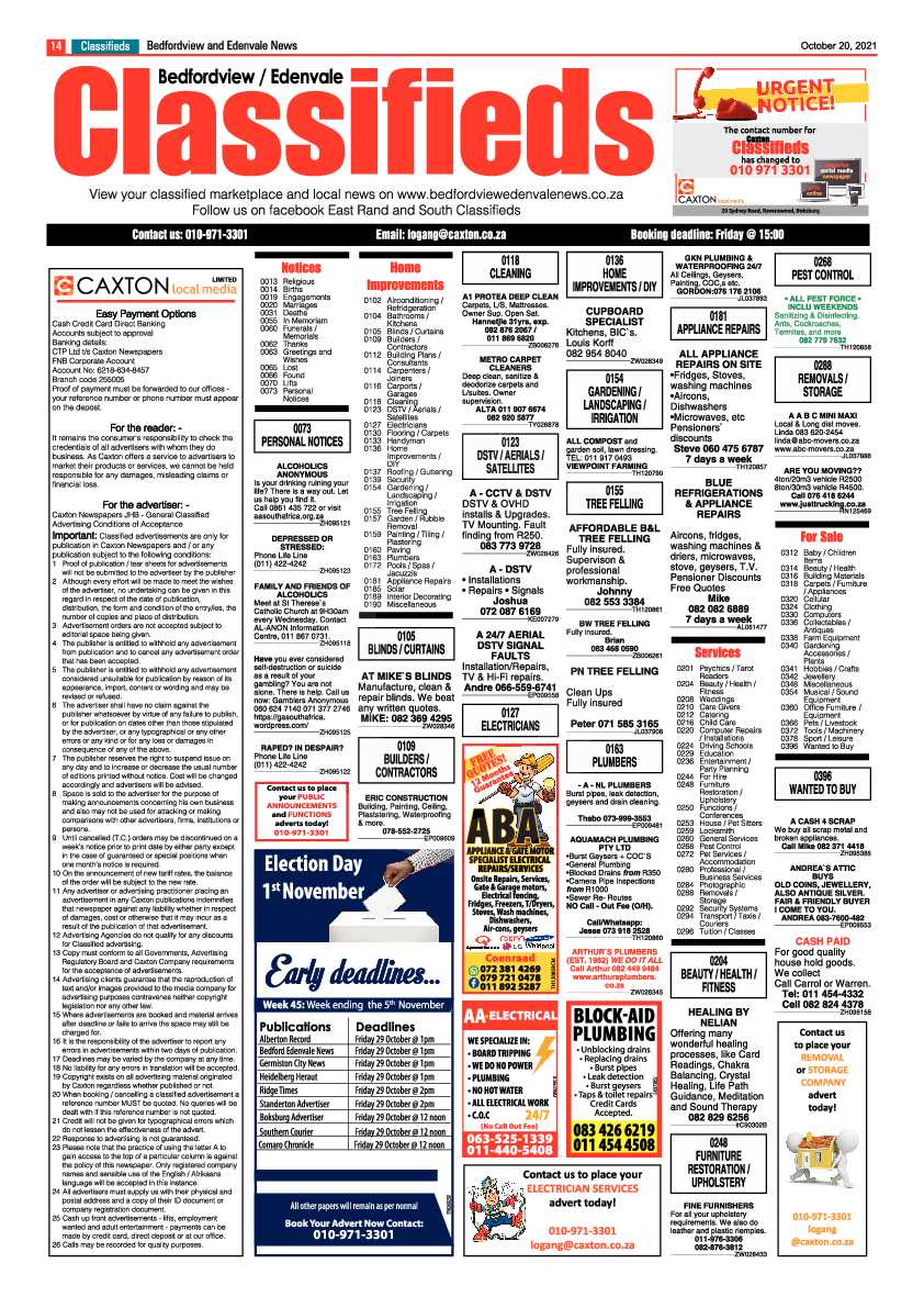 Bedfordview Edenvale News 20 October 2021 page 13