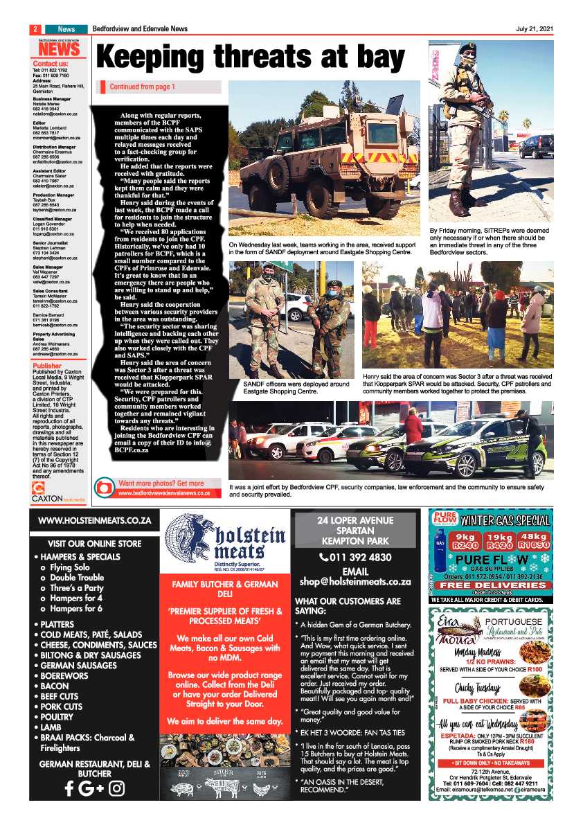 Bedfordview Edenvale News 21 July 2021 page 2