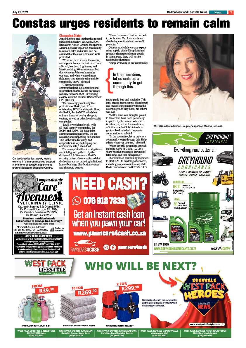 Bedfordview Edenvale News 21 July 2021 page 3