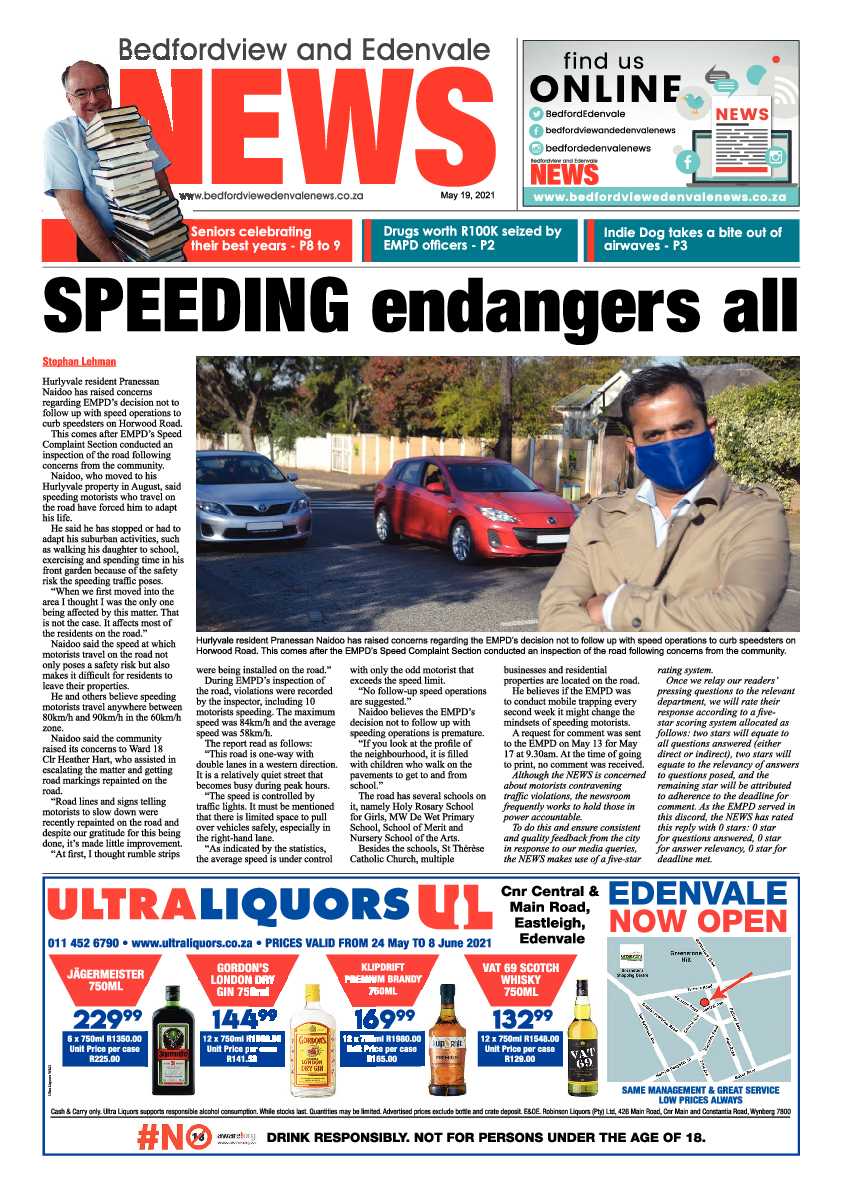 Bedfordview Edenvale News 21 May 2021 page 1