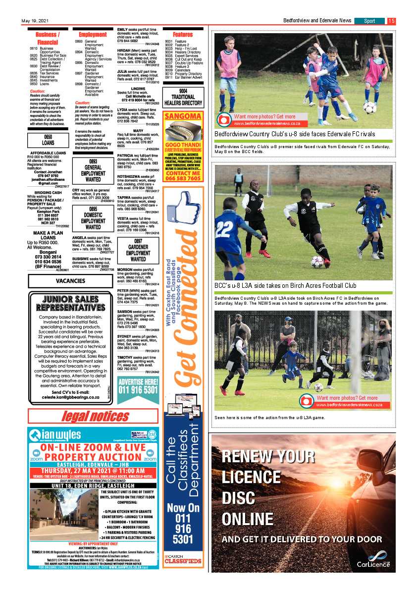 Bedfordview Edenvale News 21 May 2021 page 15