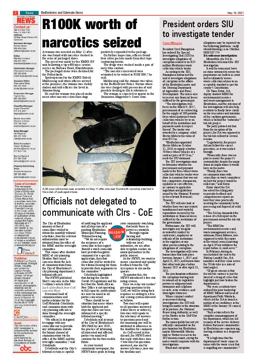 Bedfordview Edenvale News 21 May 2021 page 2