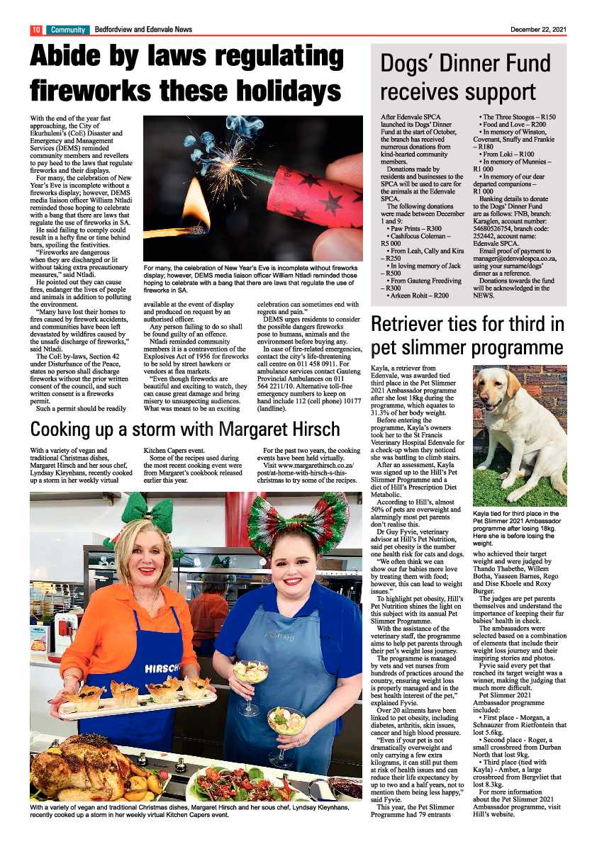Bedfordview Edenvale News 22 December 2021 page 10