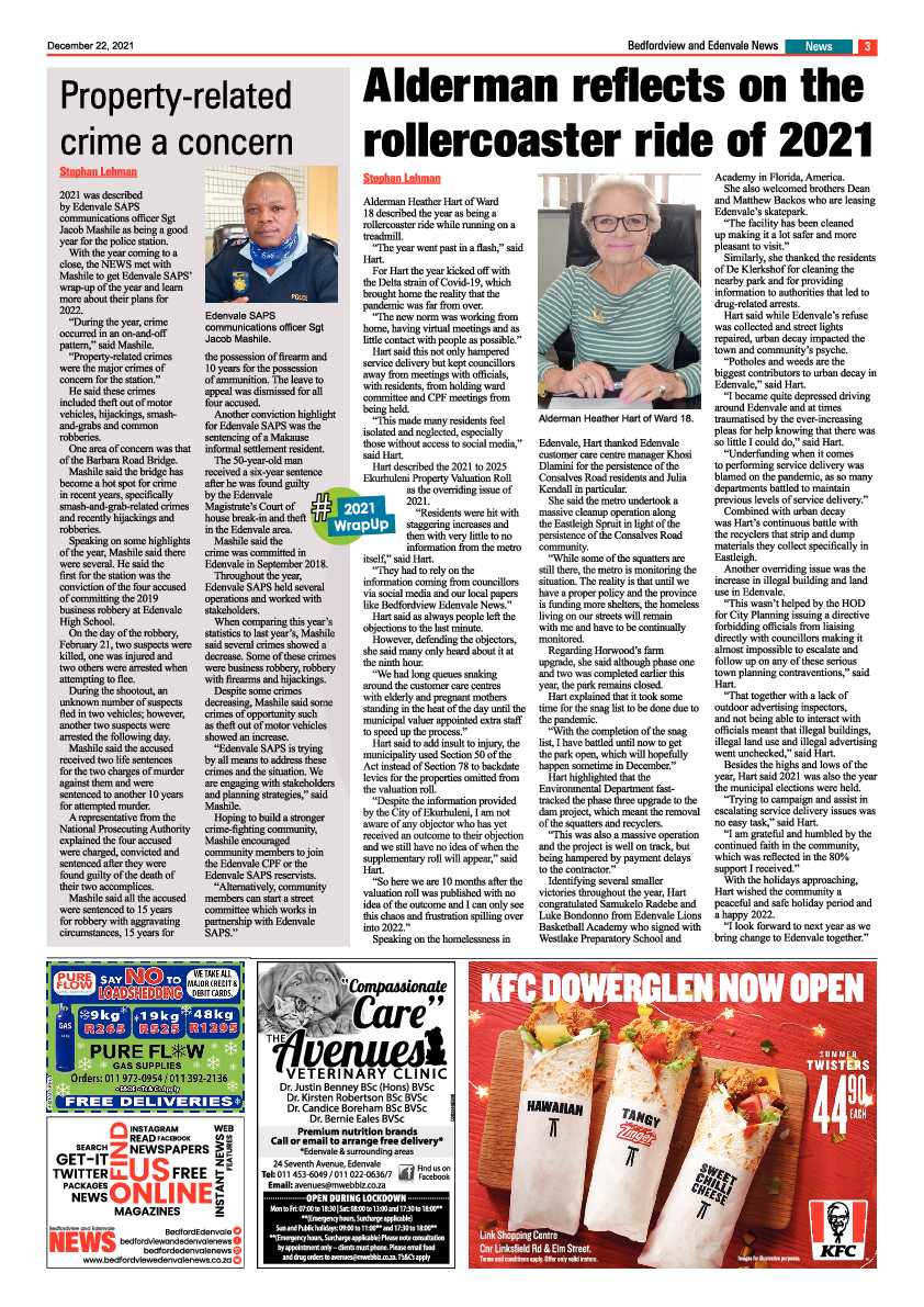 Bedfordview Edenvale News 22 December 2021 page 3