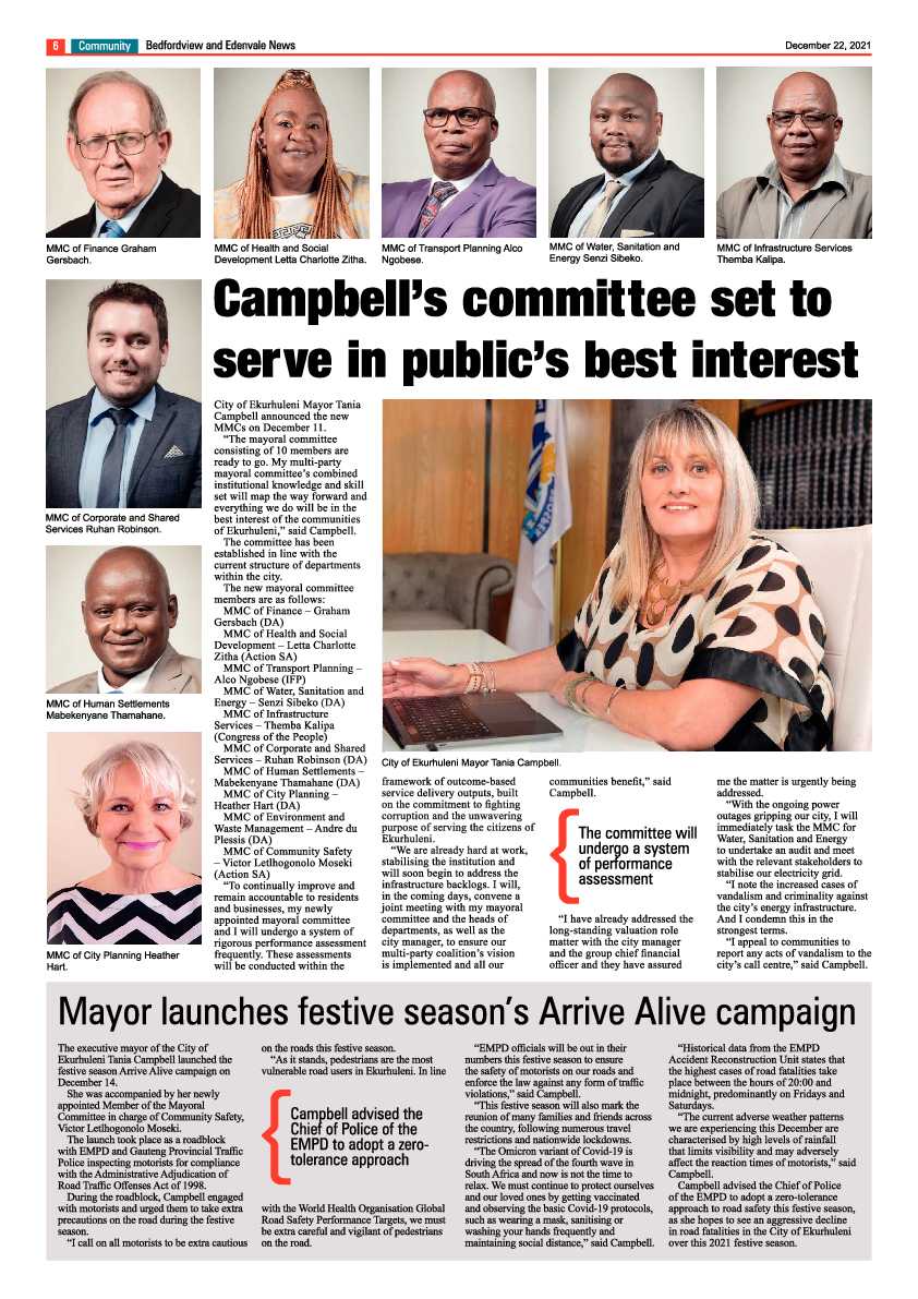Bedfordview Edenvale News 22 December 2021 page 6
