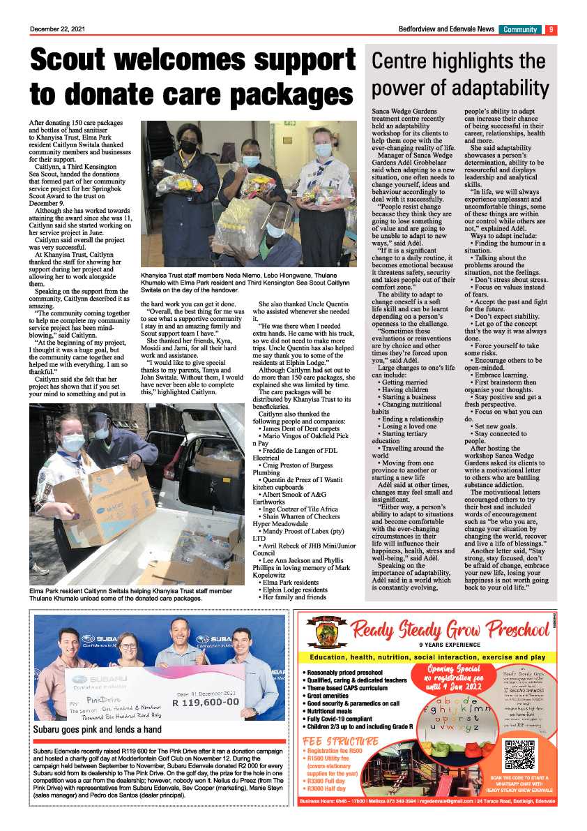 Bedfordview Edenvale News 22 December 2021 page 9