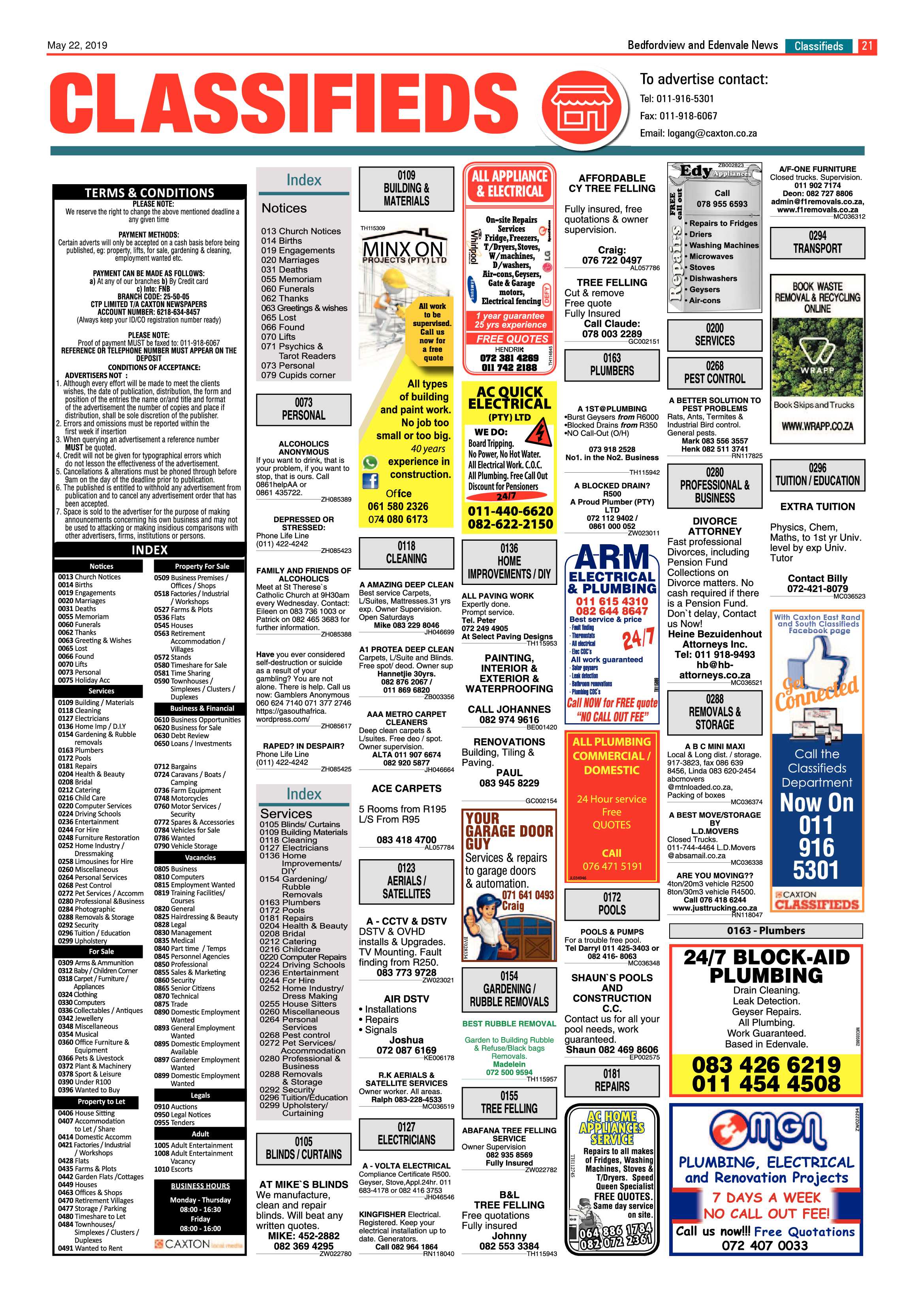 Bedfordview Edenvale News 22 May 2019 page 20