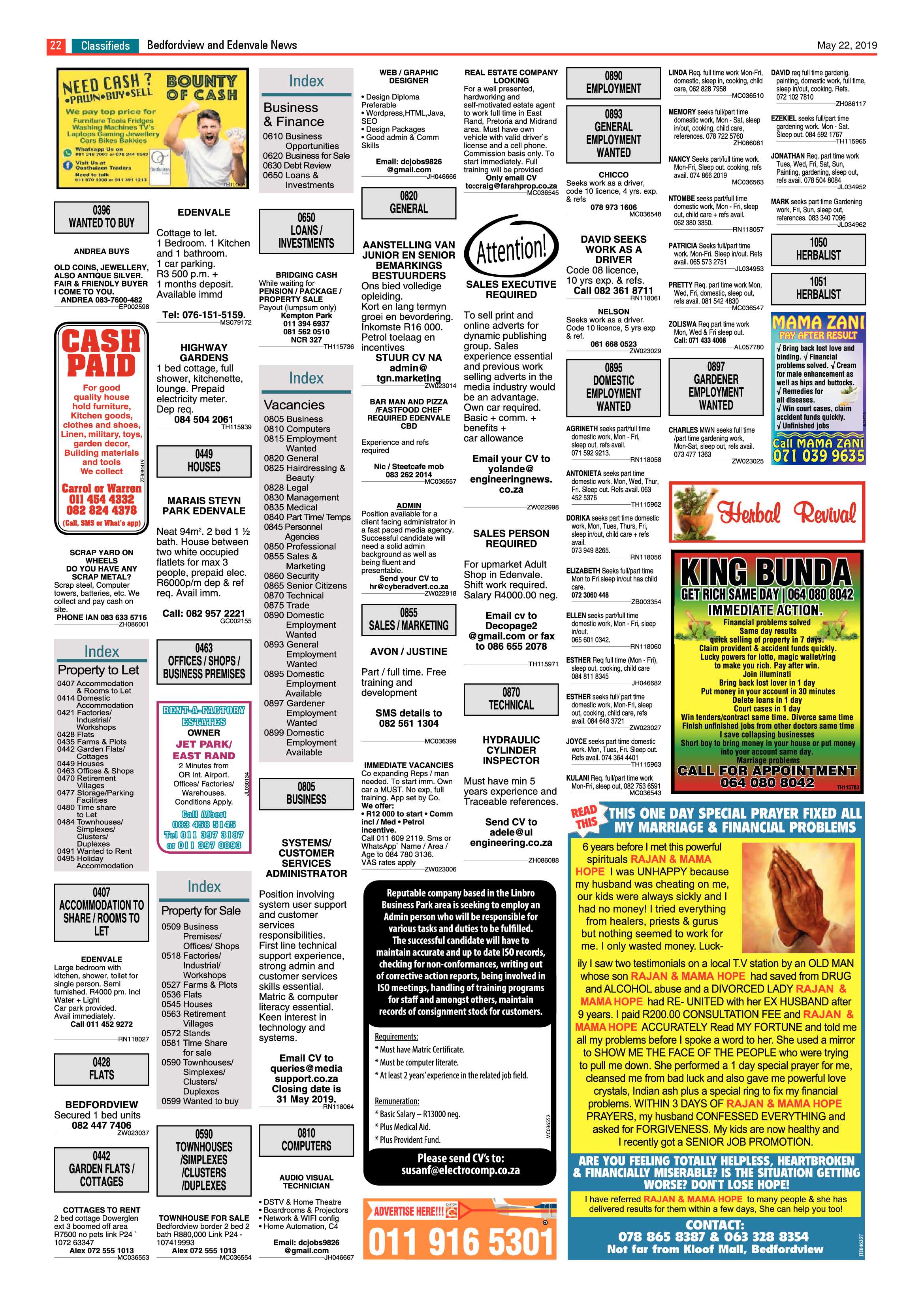 Bedfordview Edenvale News 22 May 2019 page 21