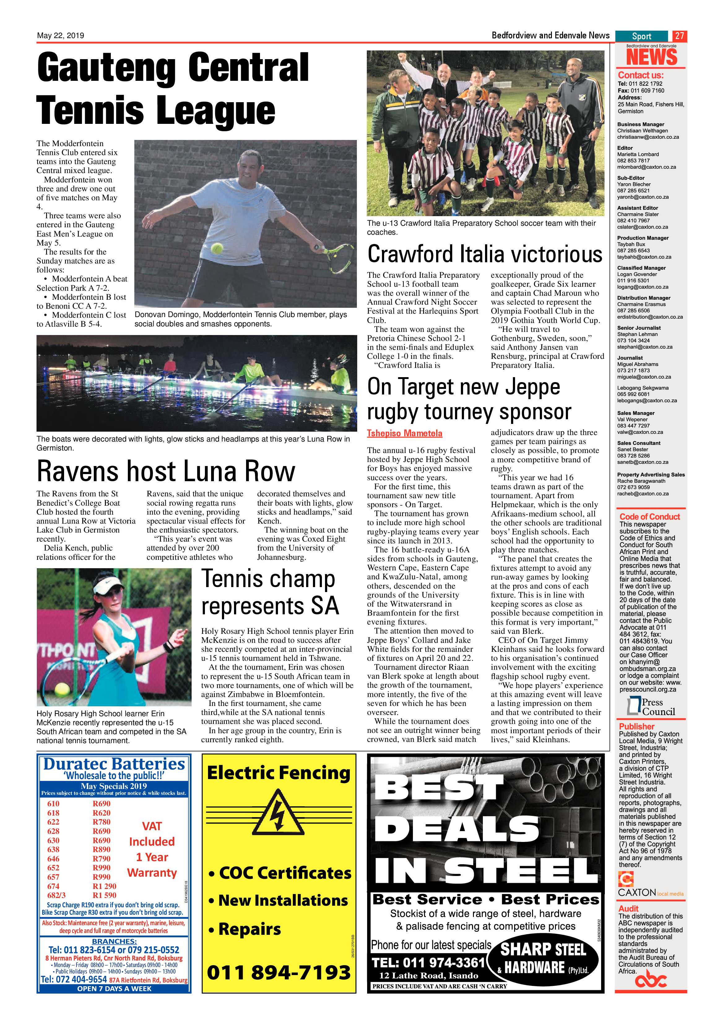 Bedfordview Edenvale News 22 May 2019 page 26
