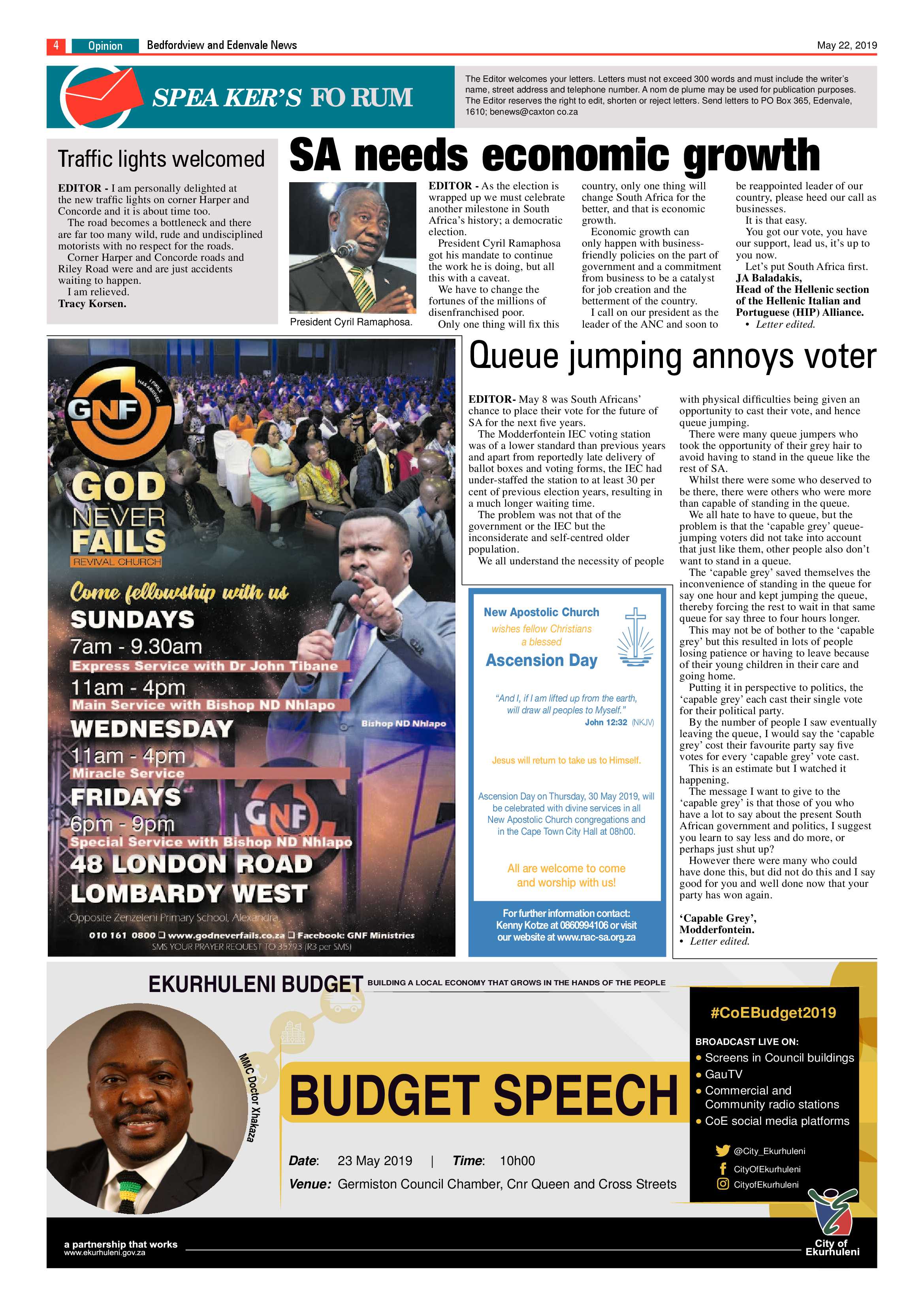 Bedfordview Edenvale News 22 May 2019 page 4