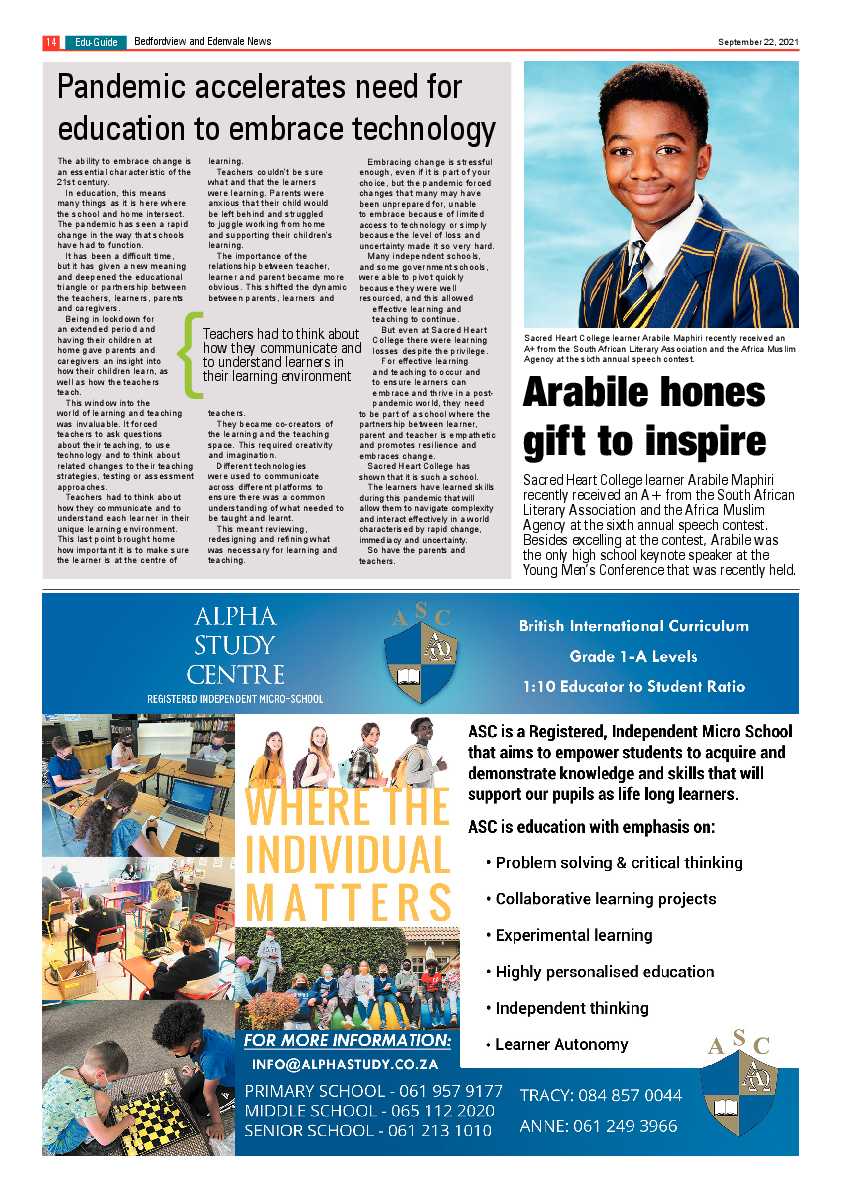 Bedfordview Edenvale News 22 September 2021 page 15