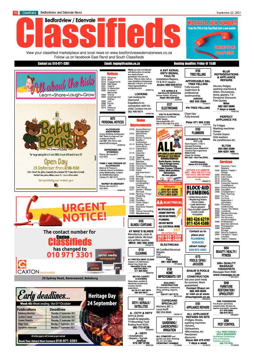 Bedfordview Edenvale News 22 September 2021 page 27