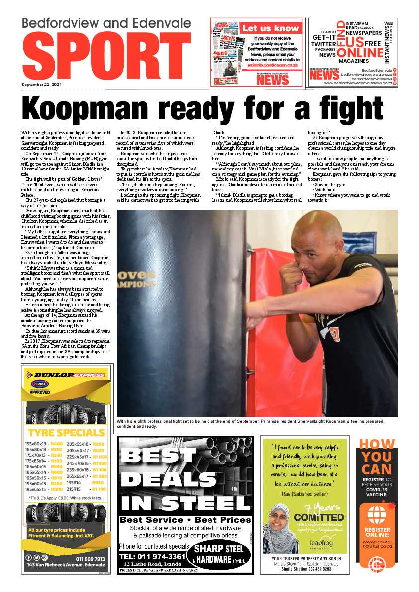 Bedfordview Edenvale News 22 September 2021 page 29
