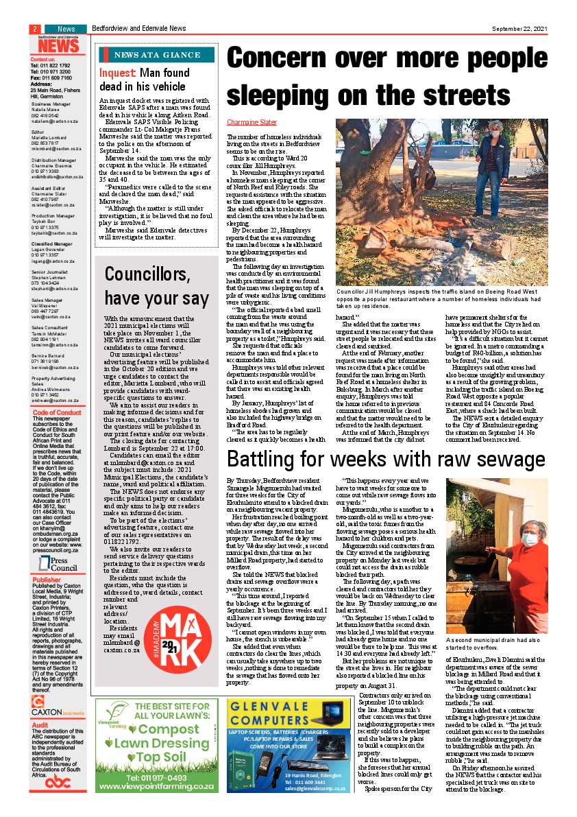 Bedfordview Edenvale News 22 September 2021 page 3