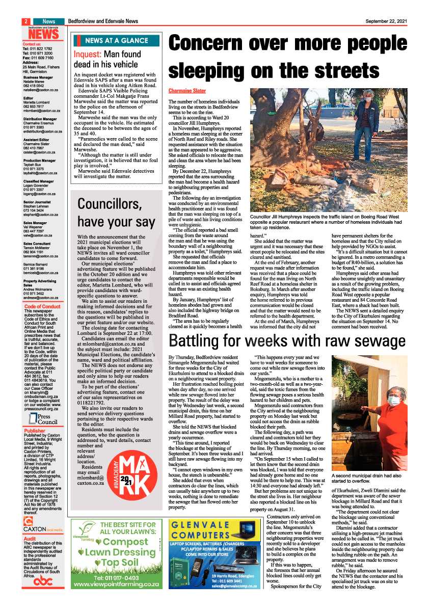 Bedfordview Edenvale News 22 September 2021 page 30